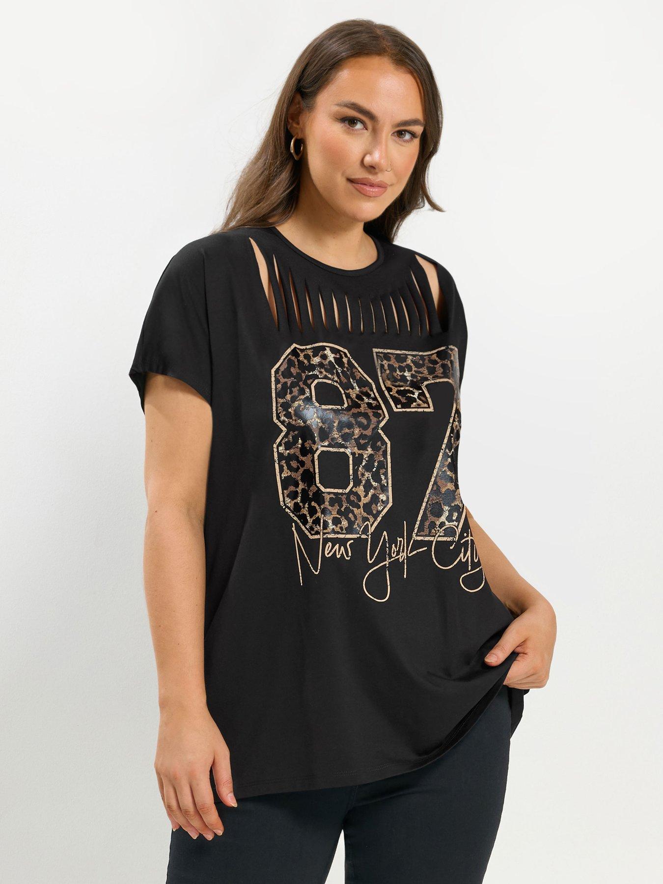 Yours Curve Laser Cut Top - Black