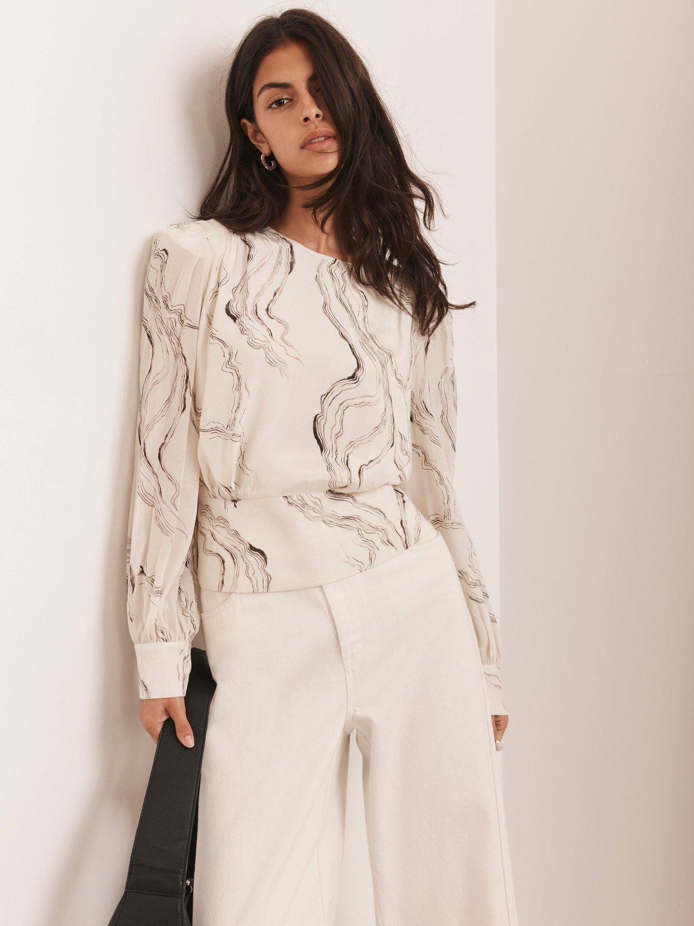 mint-velvet-marble-print-blouse-creamfront