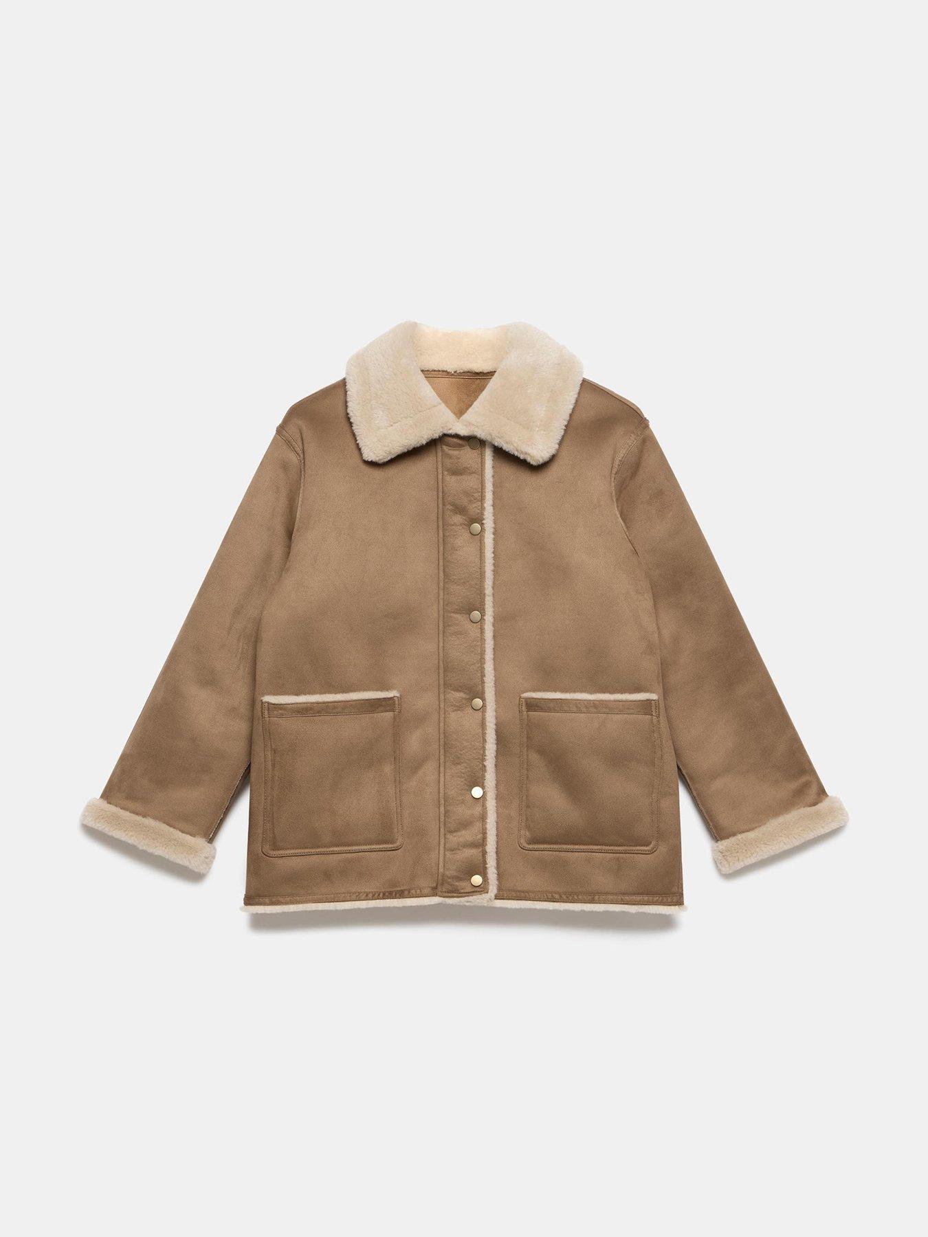 Image 5 of 6 of Mint Velvet Tan Reversible Aviator Jacket - Brown