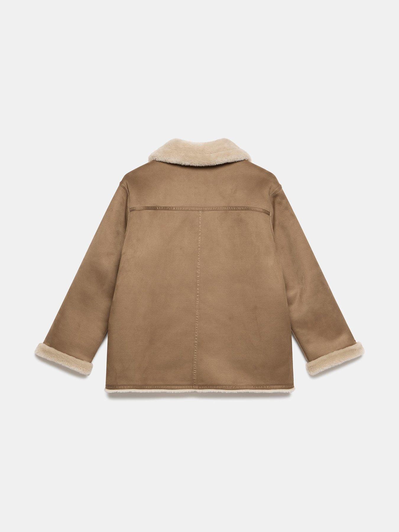 Image 6 of 6 of Mint Velvet Tan Reversible Aviator Jacket - Brown