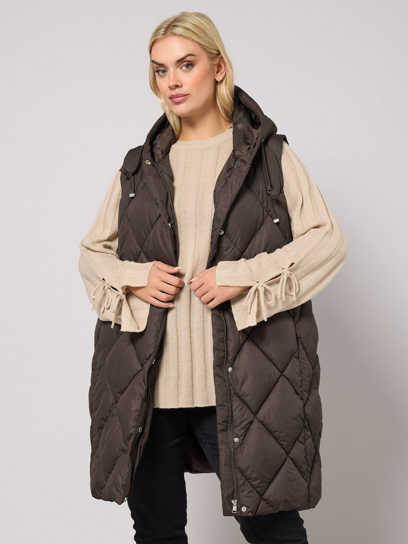 yours-curve-midi-gilet-brown