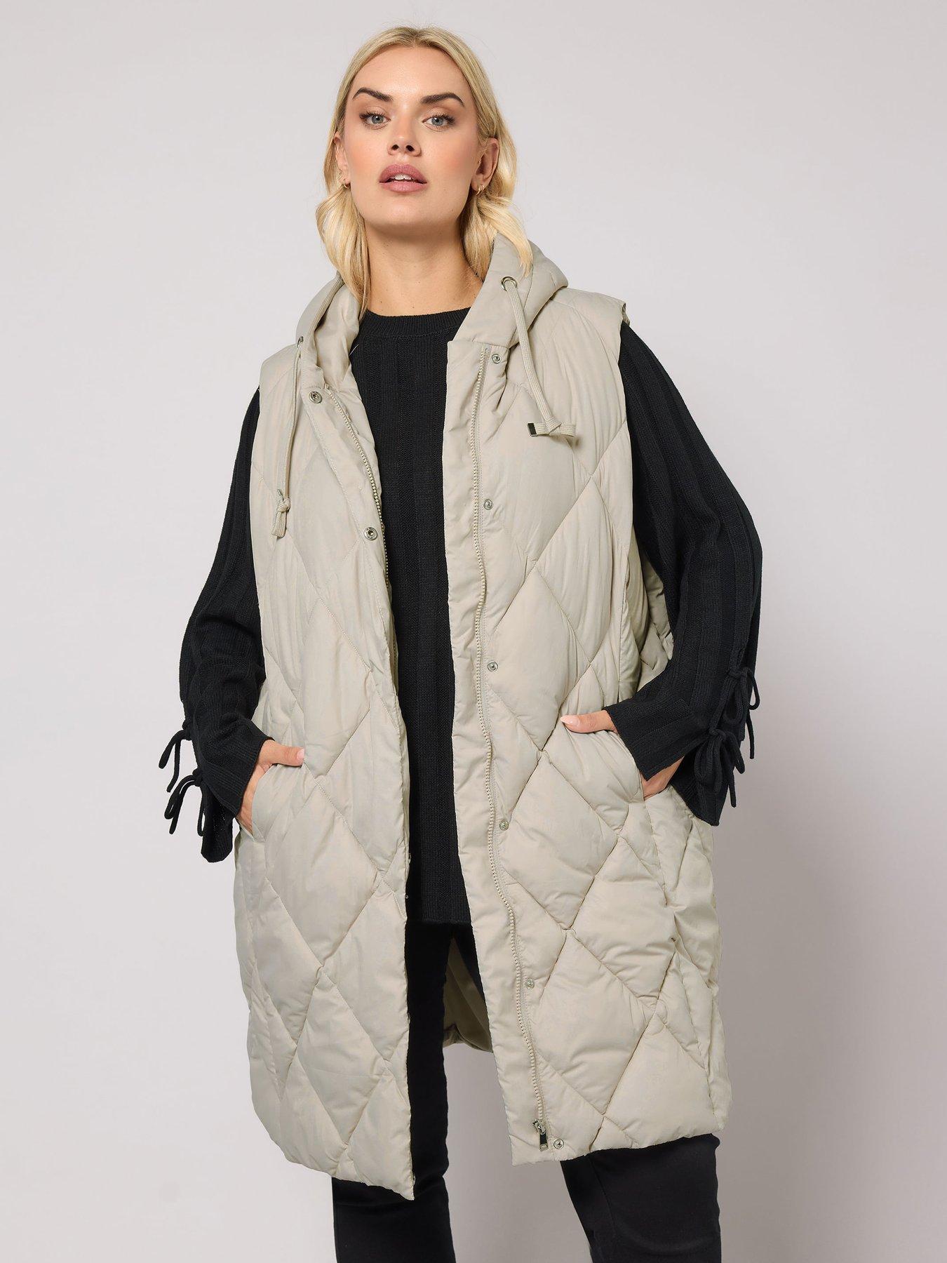 Yours Curve Midi Gilet - Ivory