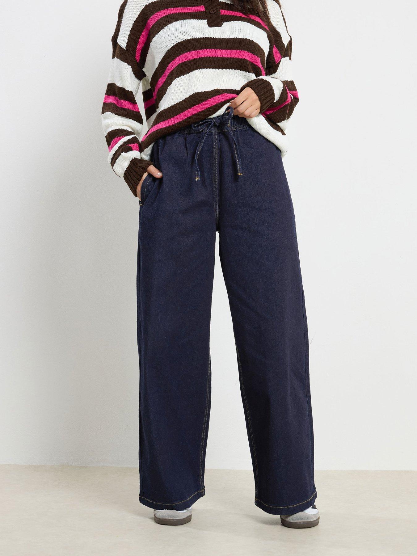 Image 3 of 4 of PixieGirl Petite Pull On Wide Leg Jean