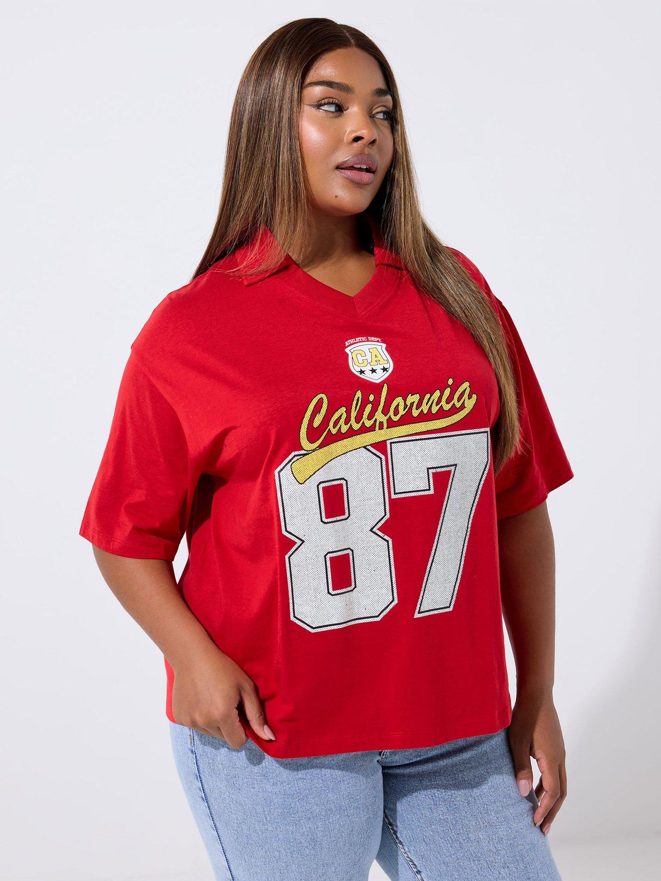 yours-curve-rugby-collar-varsity-t-shirt-red