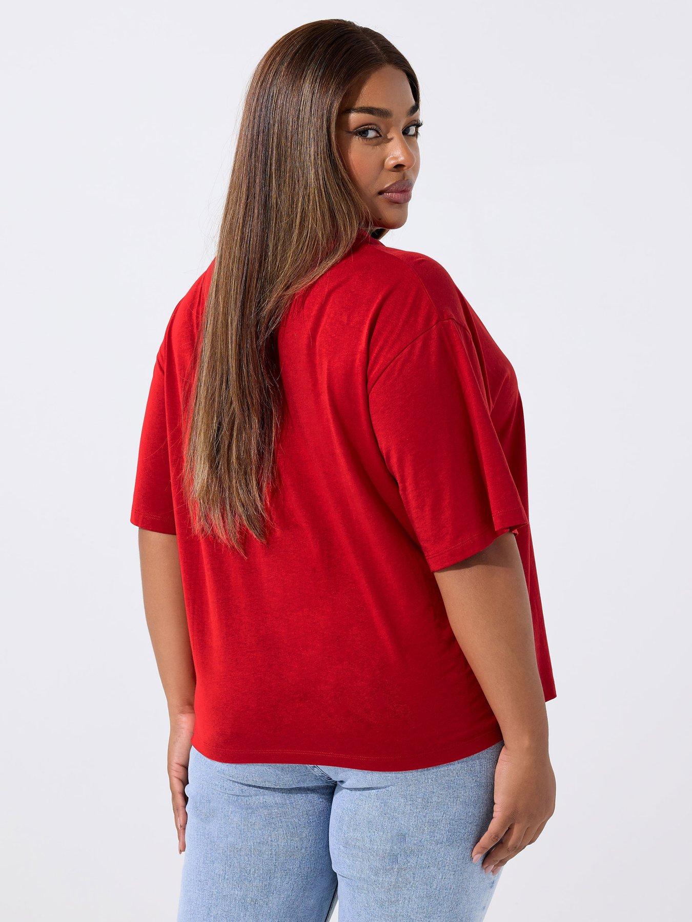 yours-curve-rugby-collar-varsity-t-shirt-redstillFront