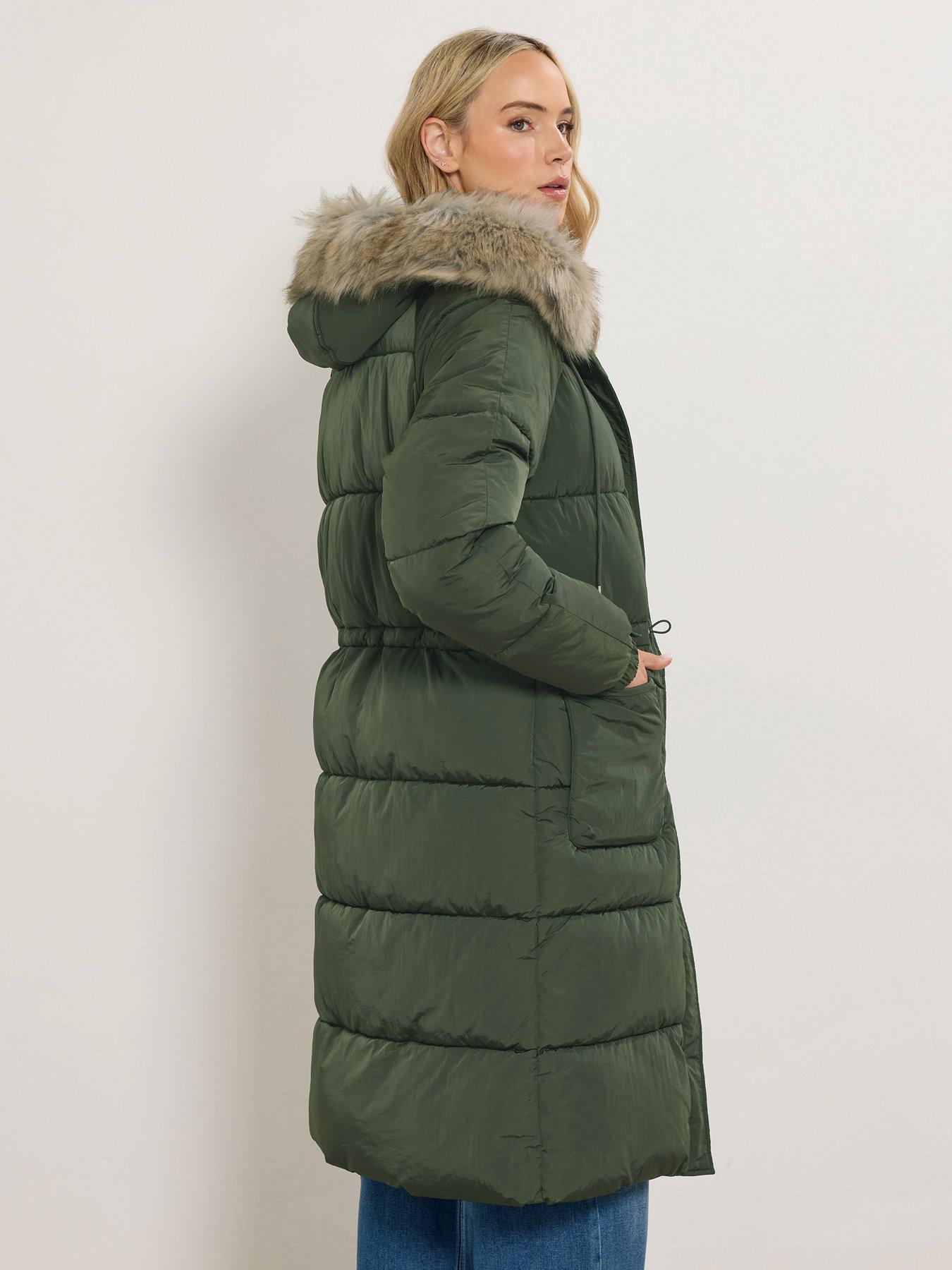 long-tall-sally-tall-padded-midi-coat-greenstillFront