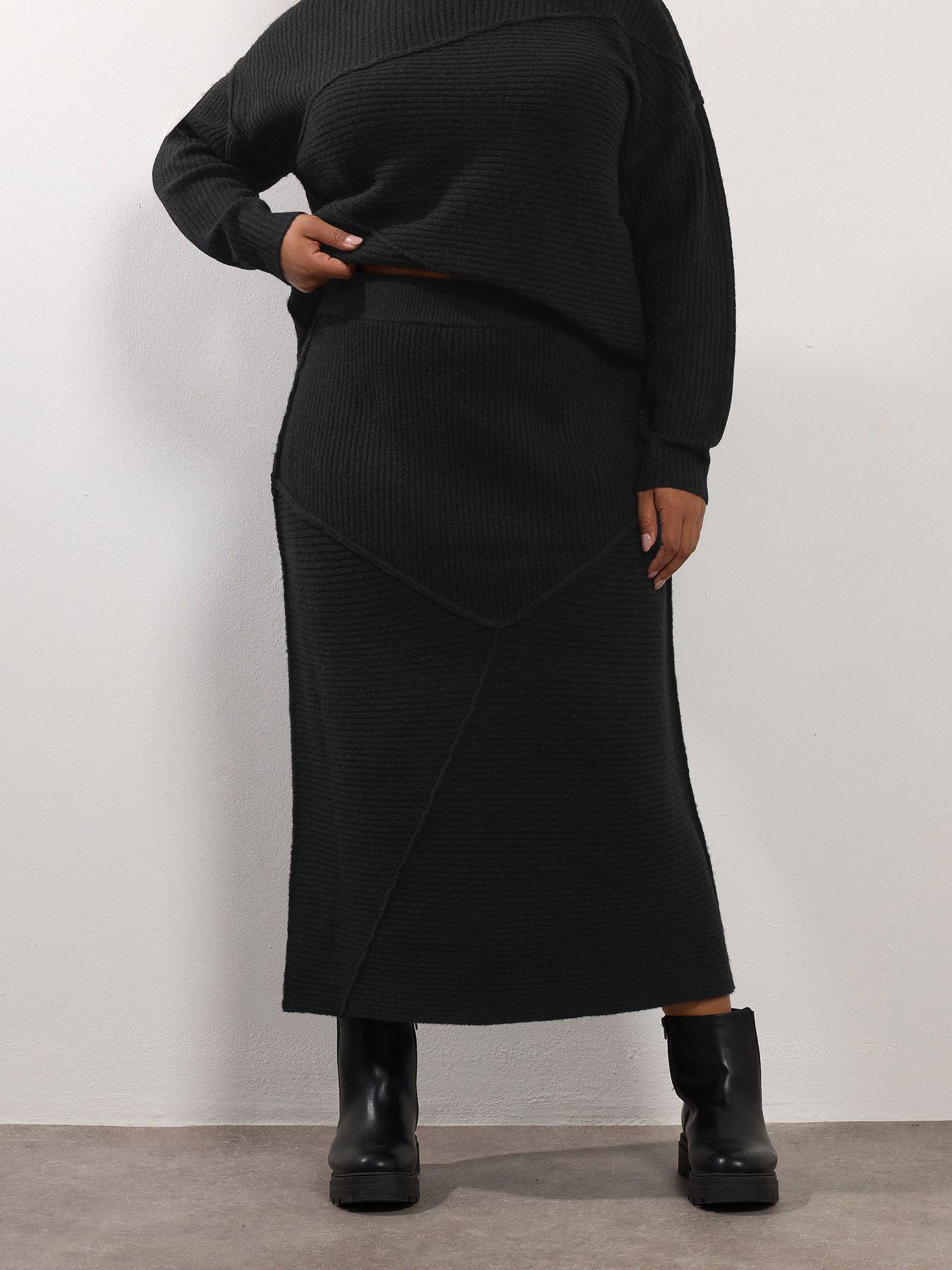 yours-curve-asymmetric-skirt-black