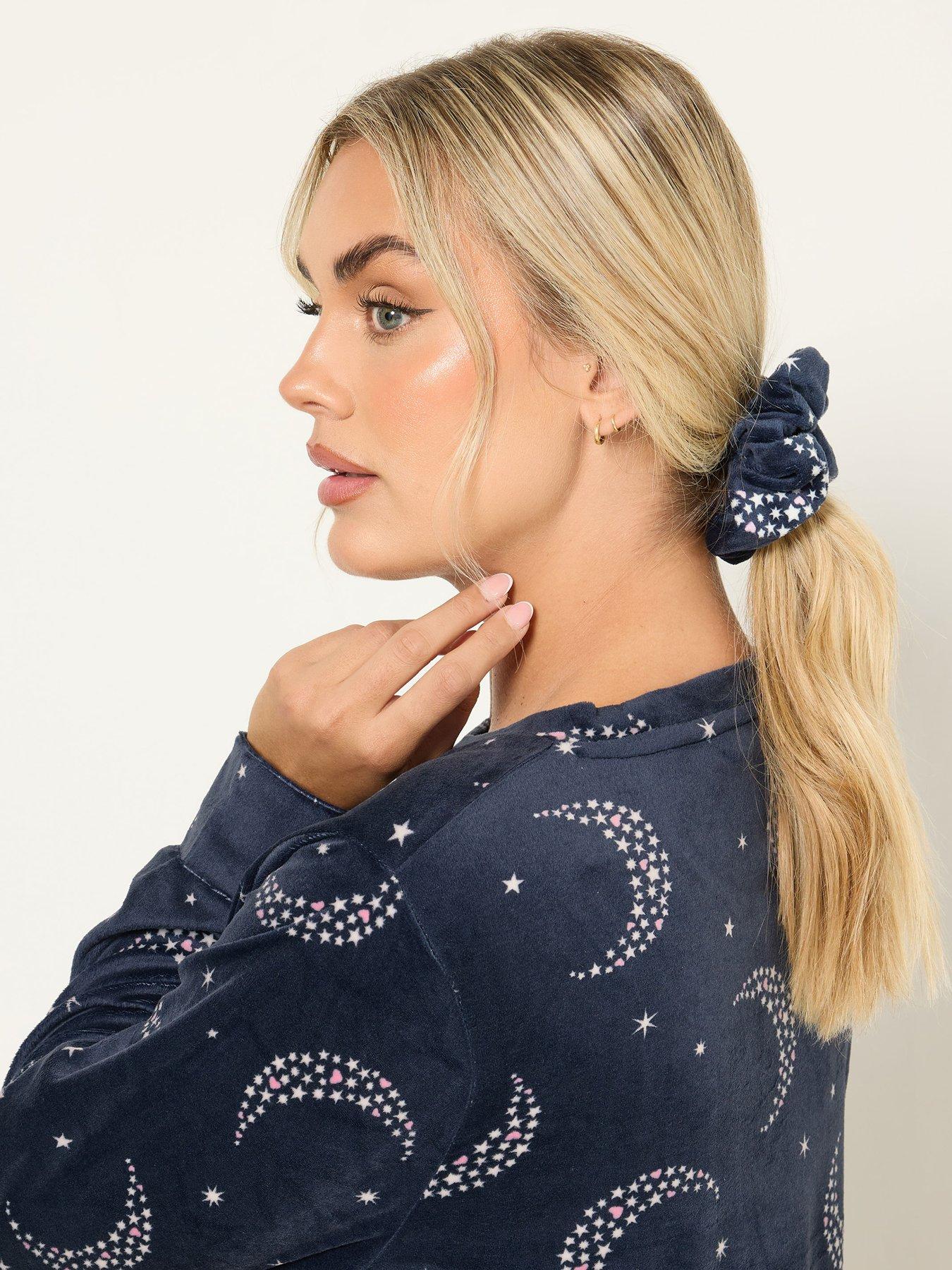 Image 4 of 4 of Yours Curve Star Moons Fleece Pj Set - Blue
