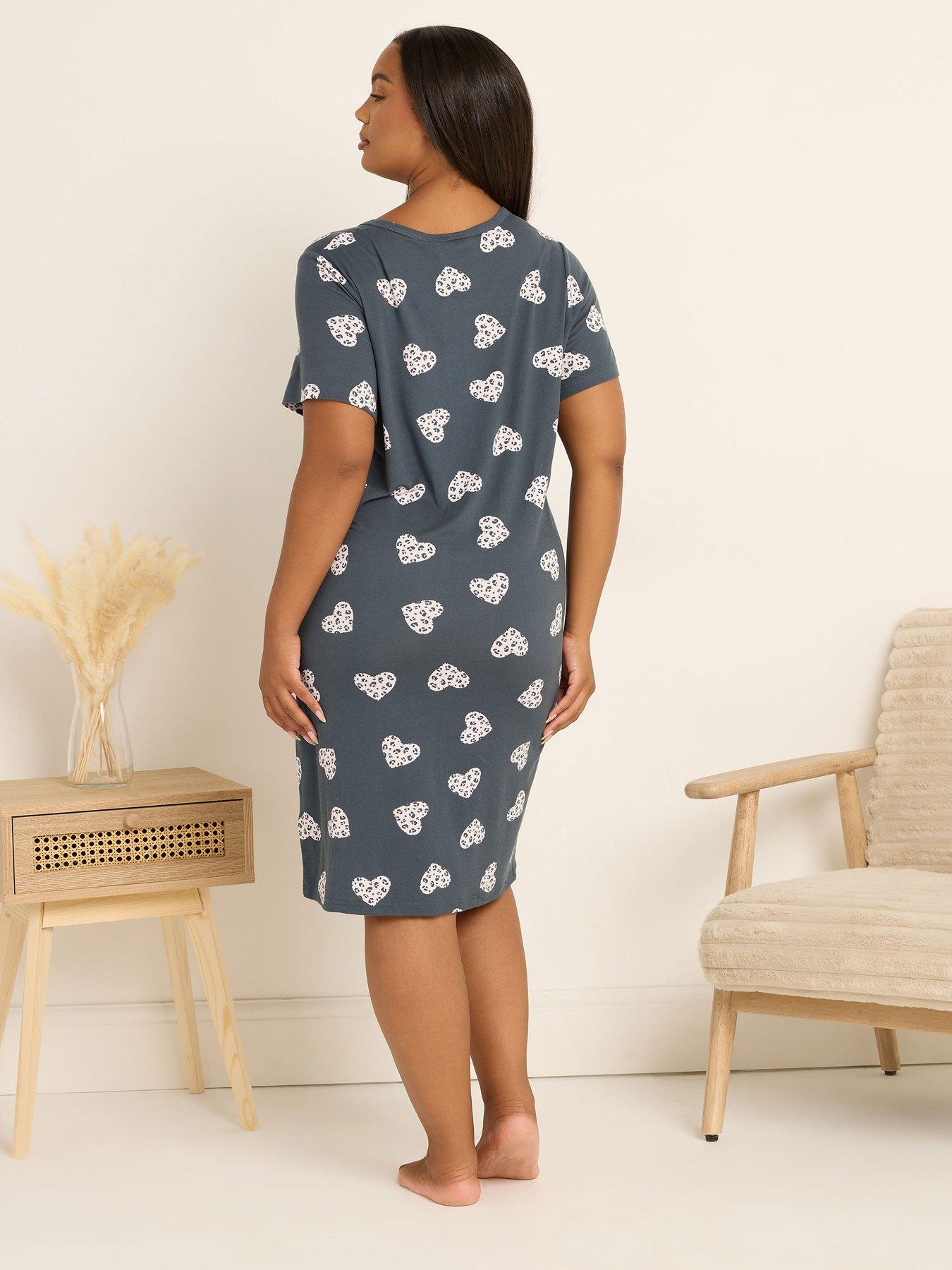 yours-curve-soft-touch-heart-placket-nightdress-greystillFront