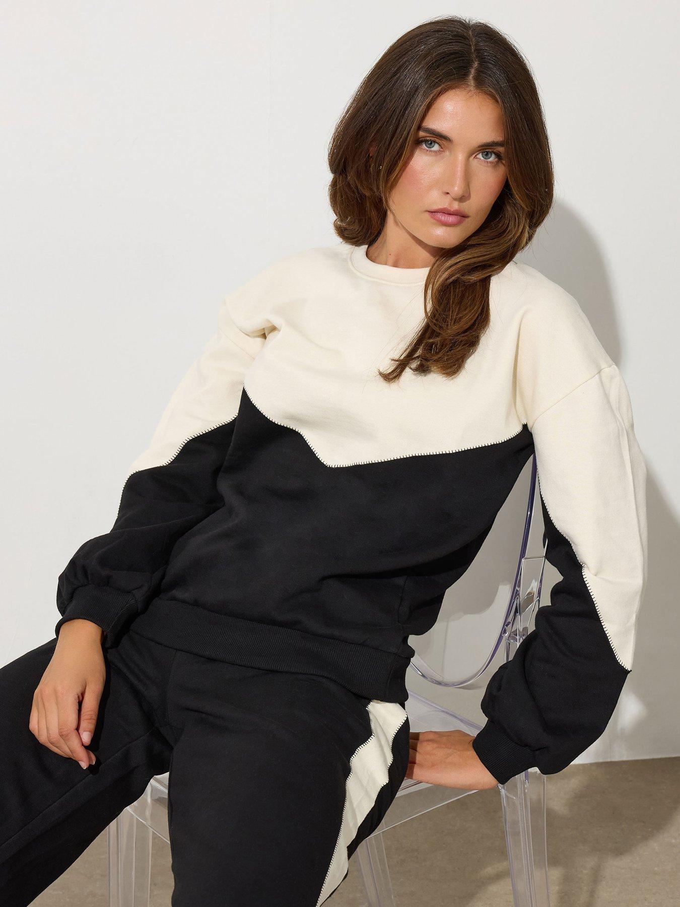 Long Tall Sally Colour Block Sweatshirt - Black