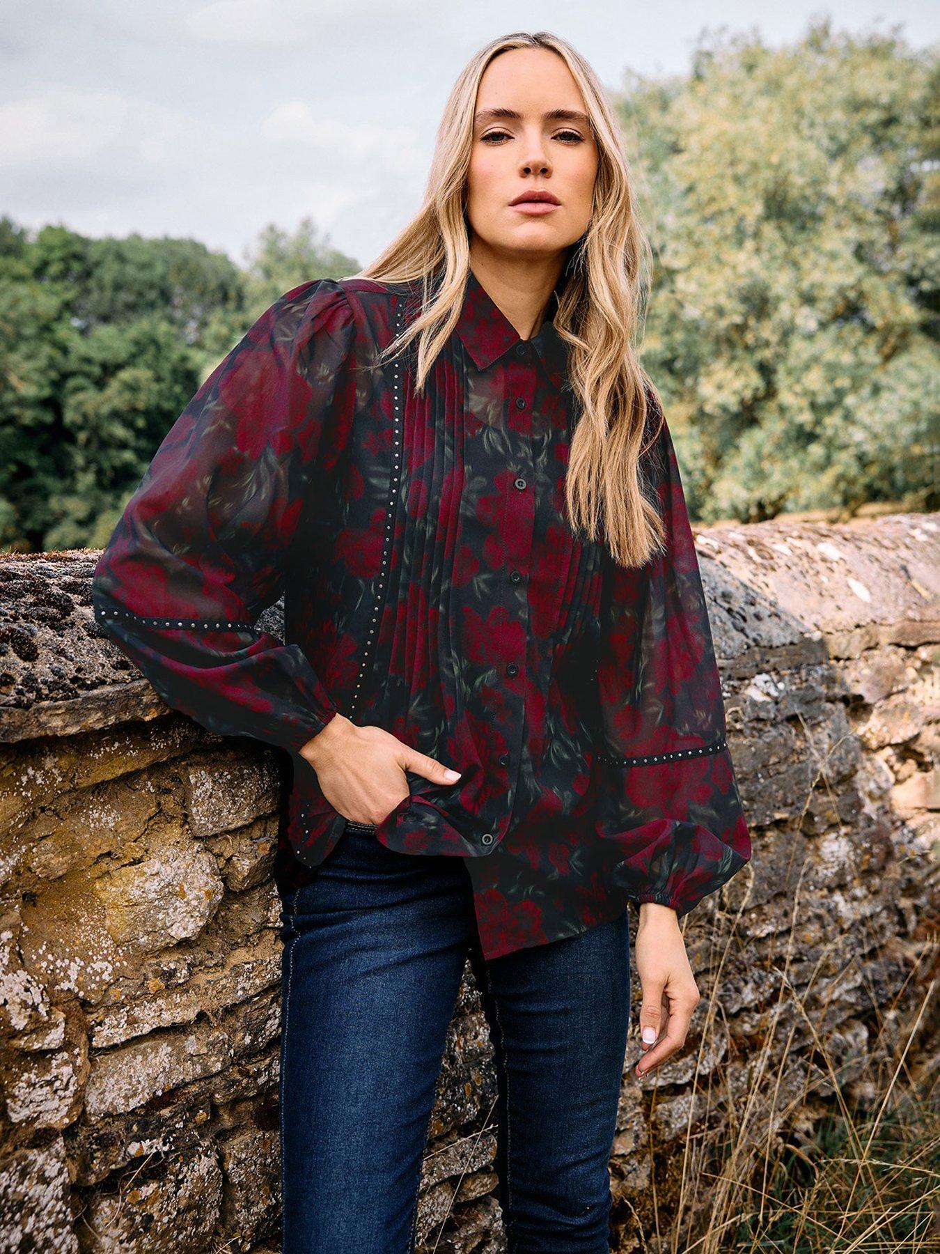 long-tall-sally-blurred-pintuck-blouse-black