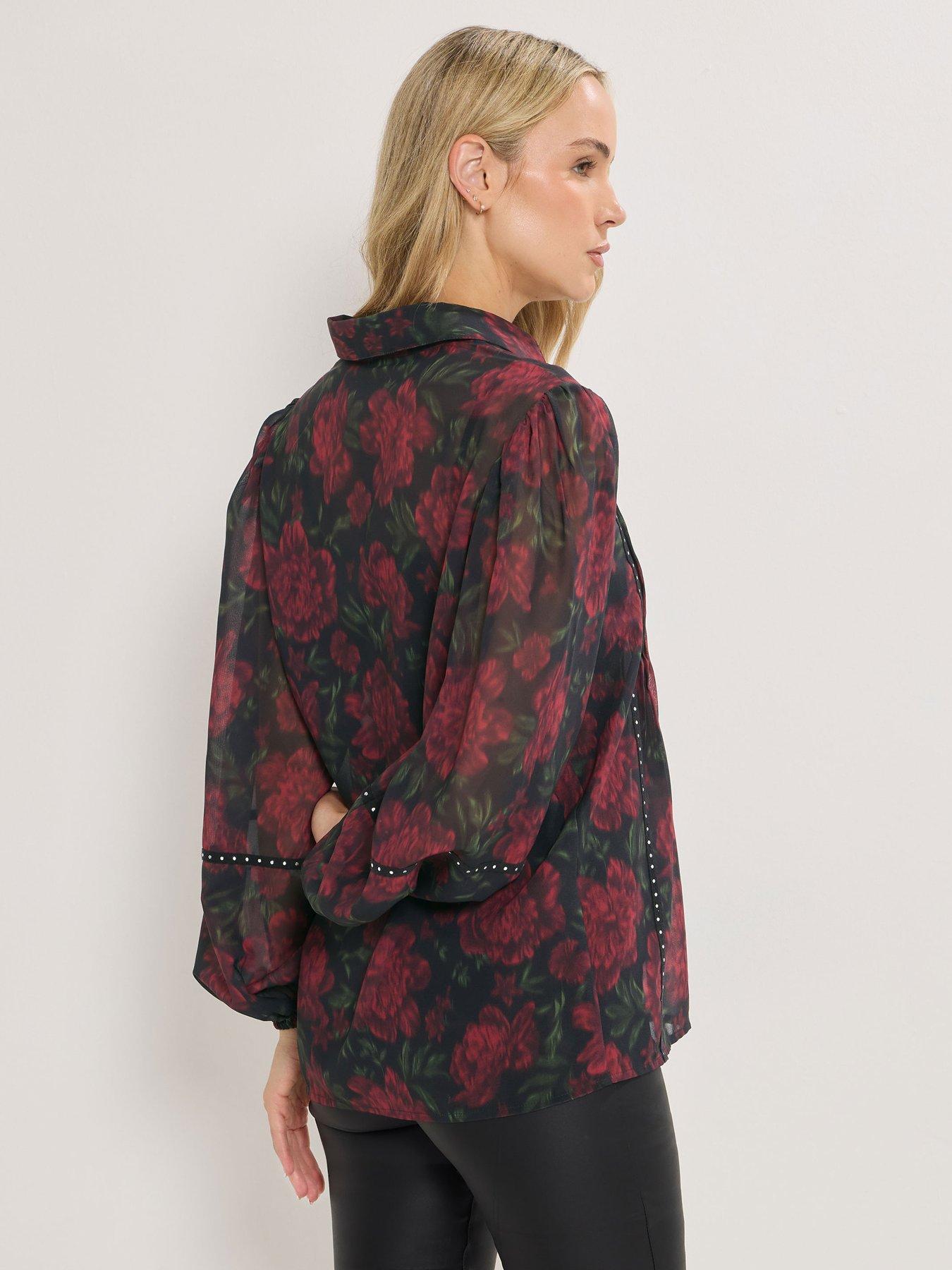 long-tall-sally-blurred-pintuck-blouse-blackstillFront