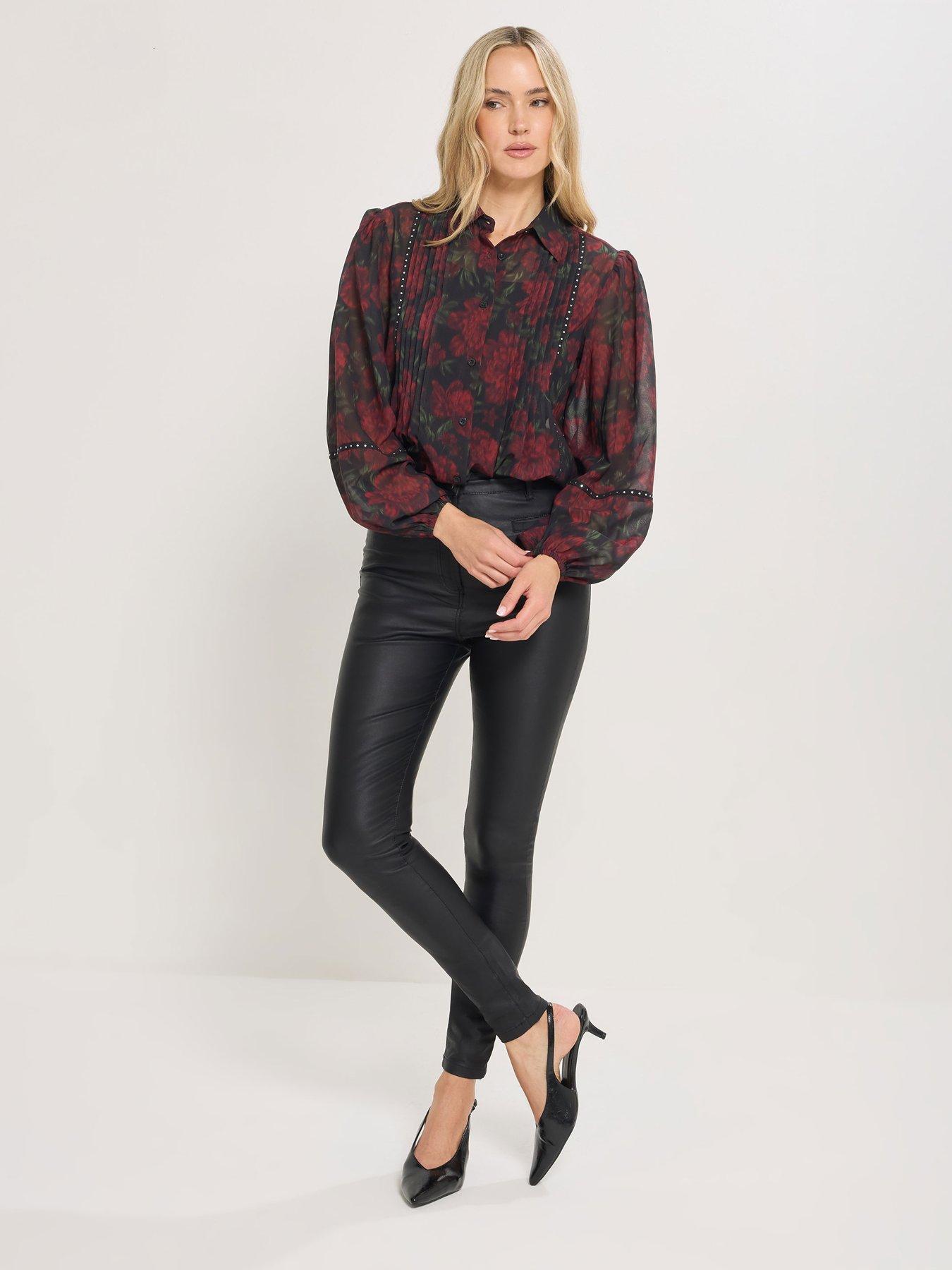 long-tall-sally-blurred-pintuck-blouse-blackback
