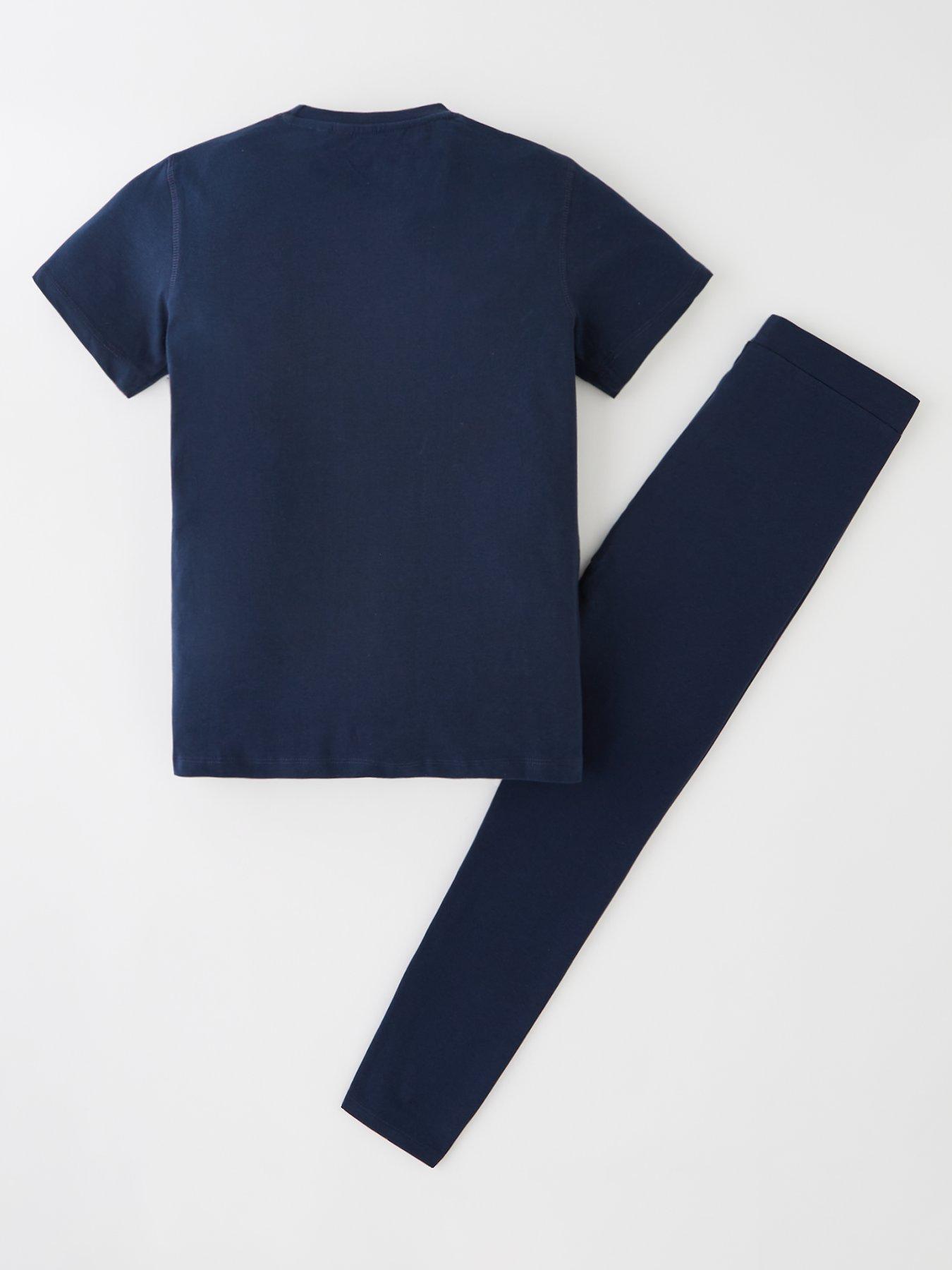 Image 2 of 4 of Ellesse Saletta T-Shirt &amp; Legging Set - Navy