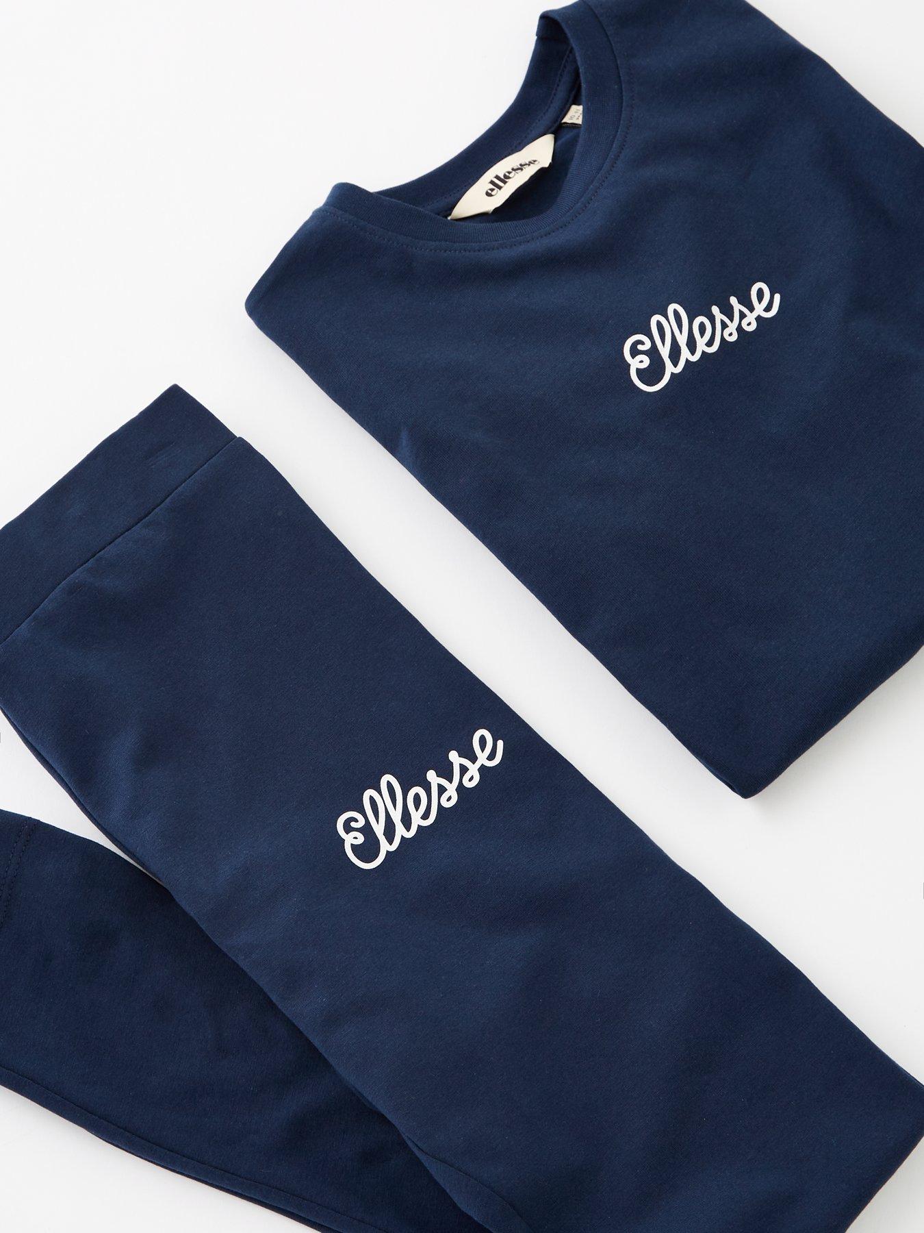 Image 4 of 4 of Ellesse Saletta T-Shirt &amp; Legging Set - Navy
