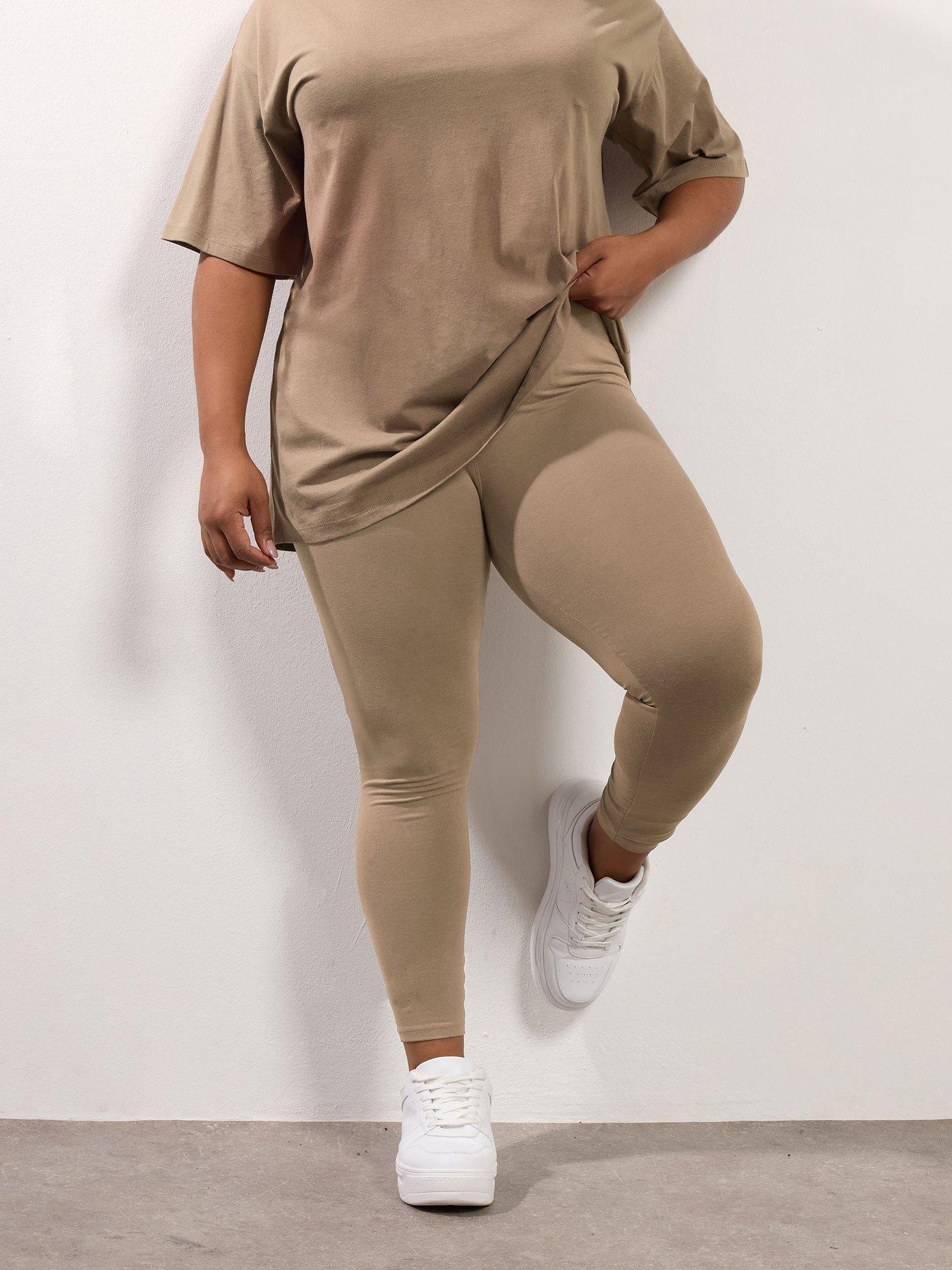 Image 1 of 4 of Yours Curve Deep Neutral Legging - Natural