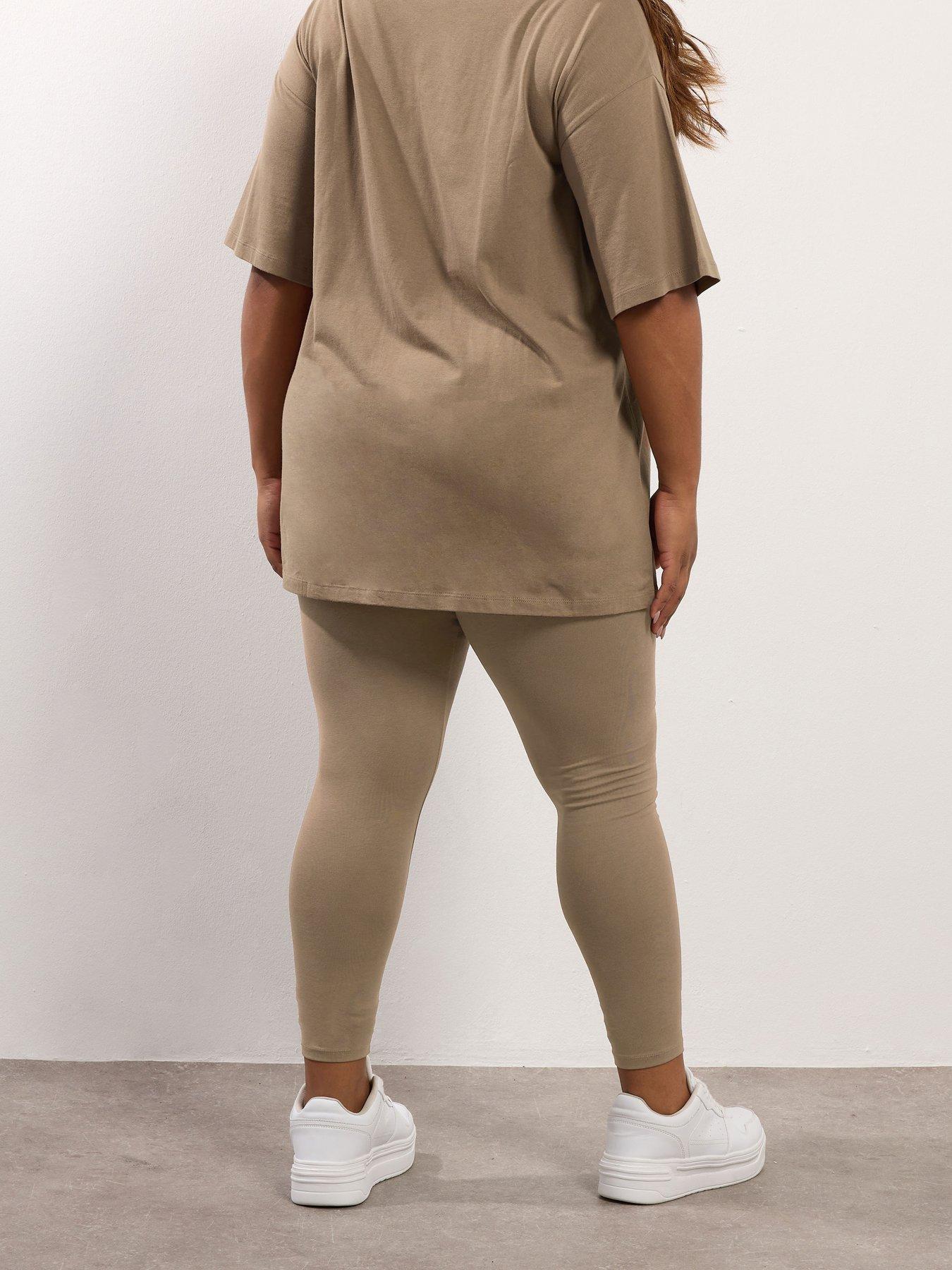 Image 2 of 4 of Yours Curve Deep Neutral Legging - Natural