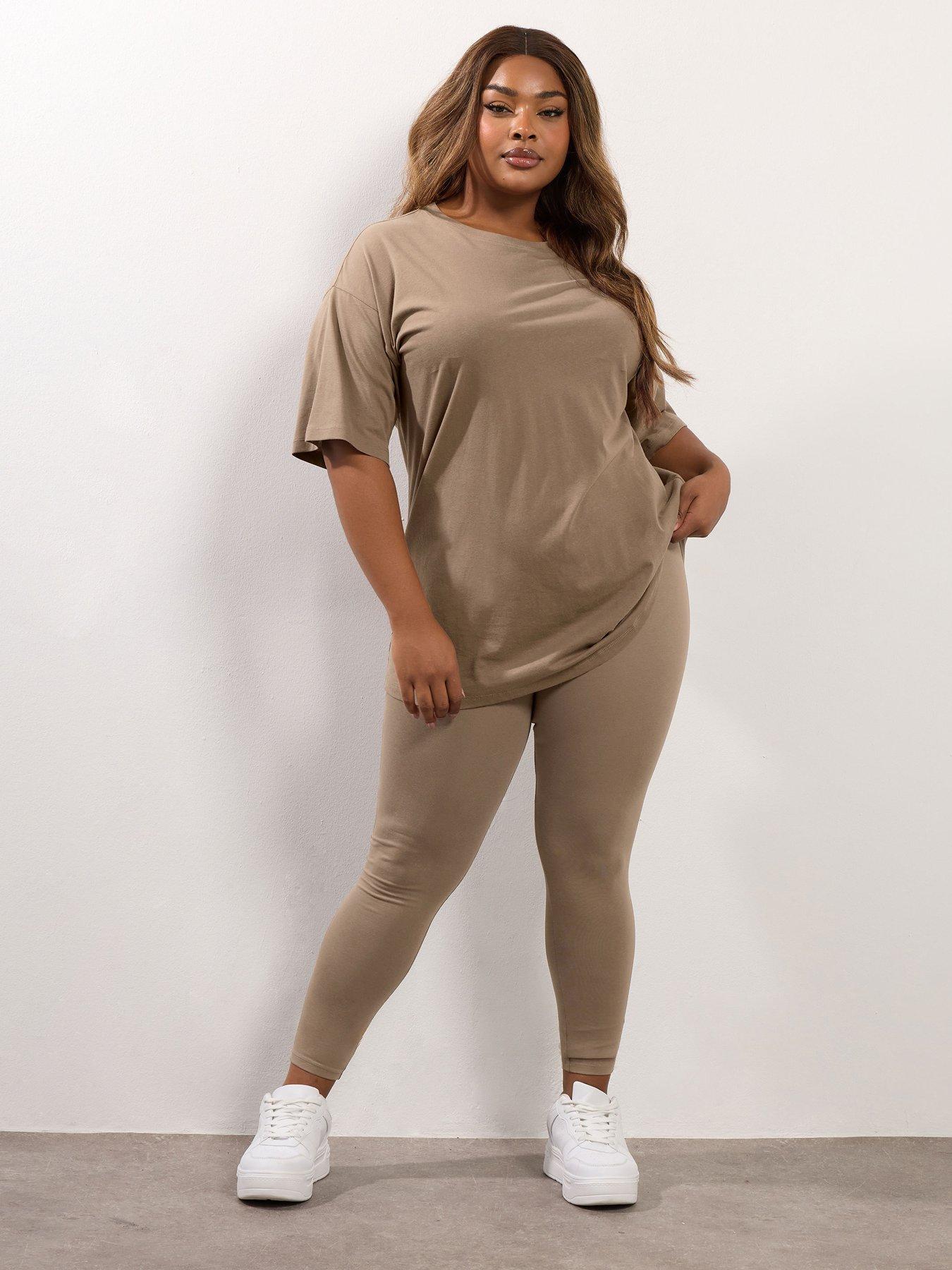 Image 3 of 4 of Yours Curve Deep Neutral Legging - Natural