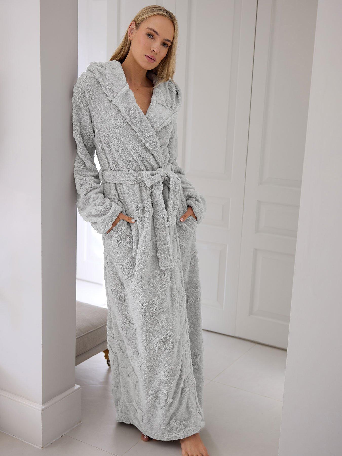 Long Tall Sally Heart Hooded Maxi Robe - Grey