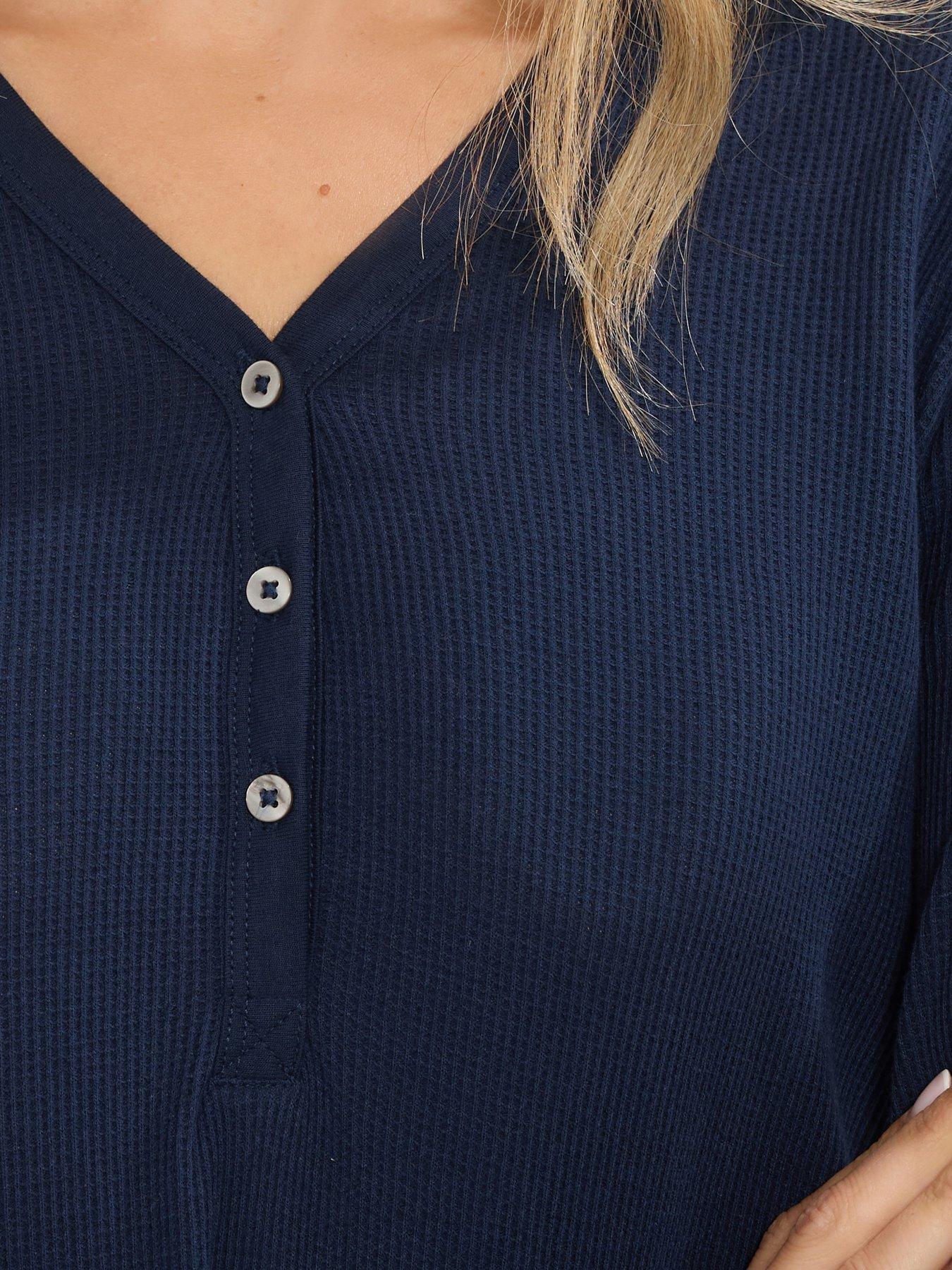 long-tall-sally-sleeve-waffle-pyjama-top-blueoutfit