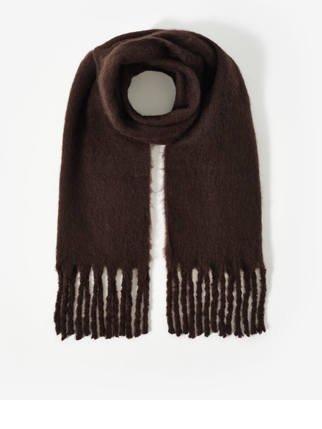 Image 1 of 3 of Mint Velvet Chocolate Brushed Scarf - Brown