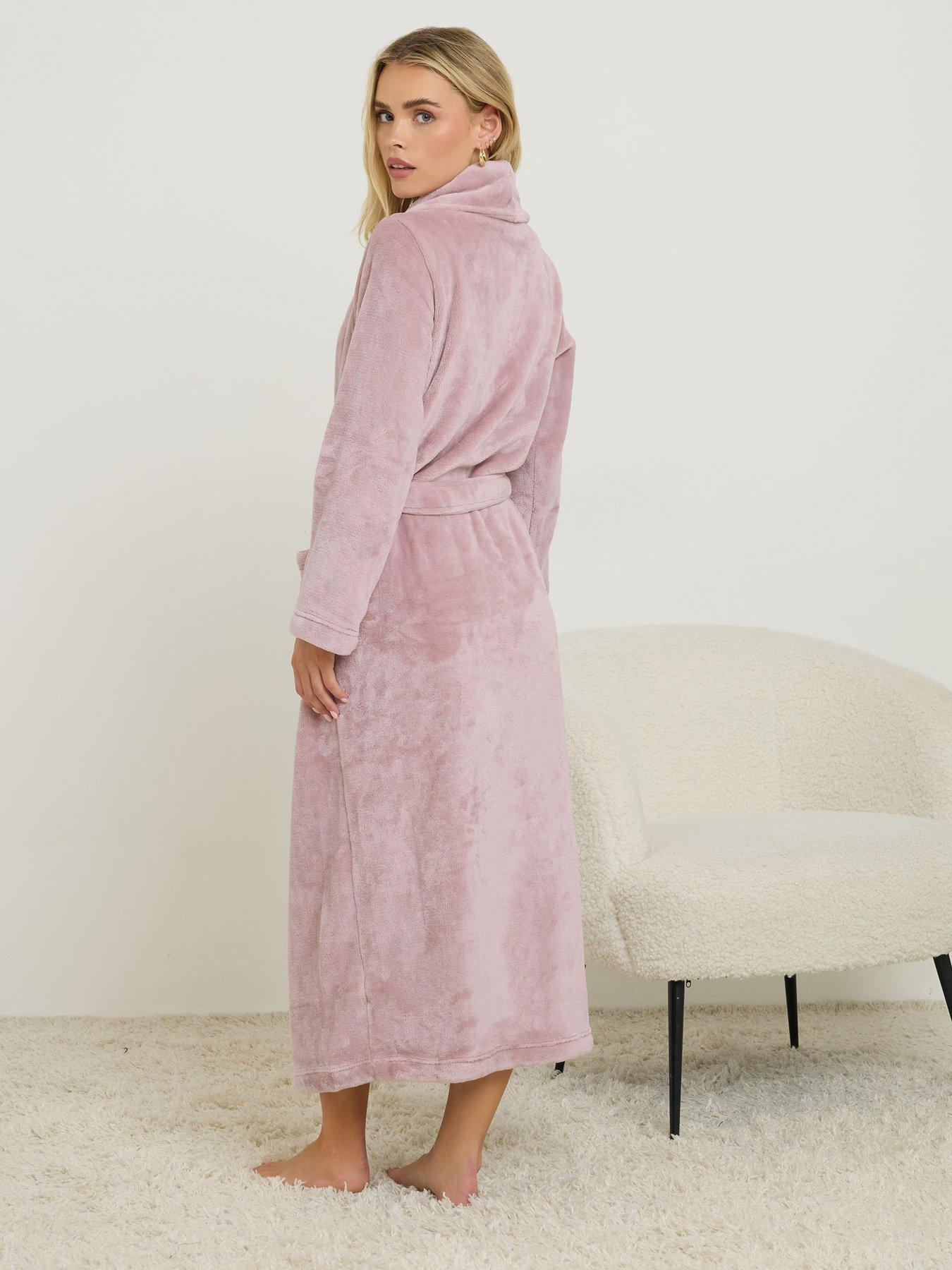 Image 2 of 4 of PixieGirl Petite Super Luxe Shawl Maxi Robe - Pink