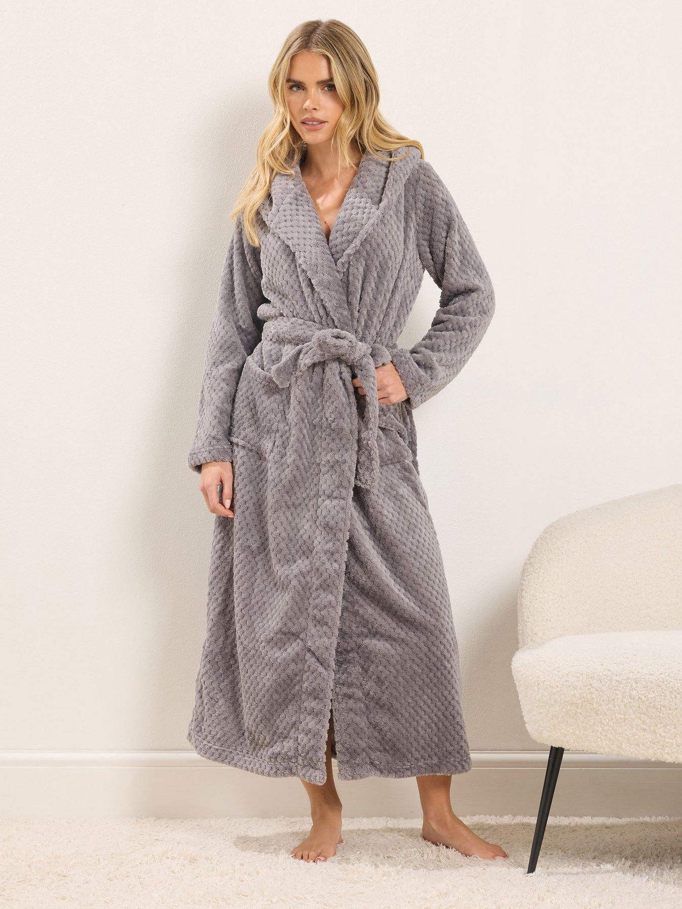 Image 3 of 4 of PixieGirl Petite Honeycomb Maxi Hooded Robe