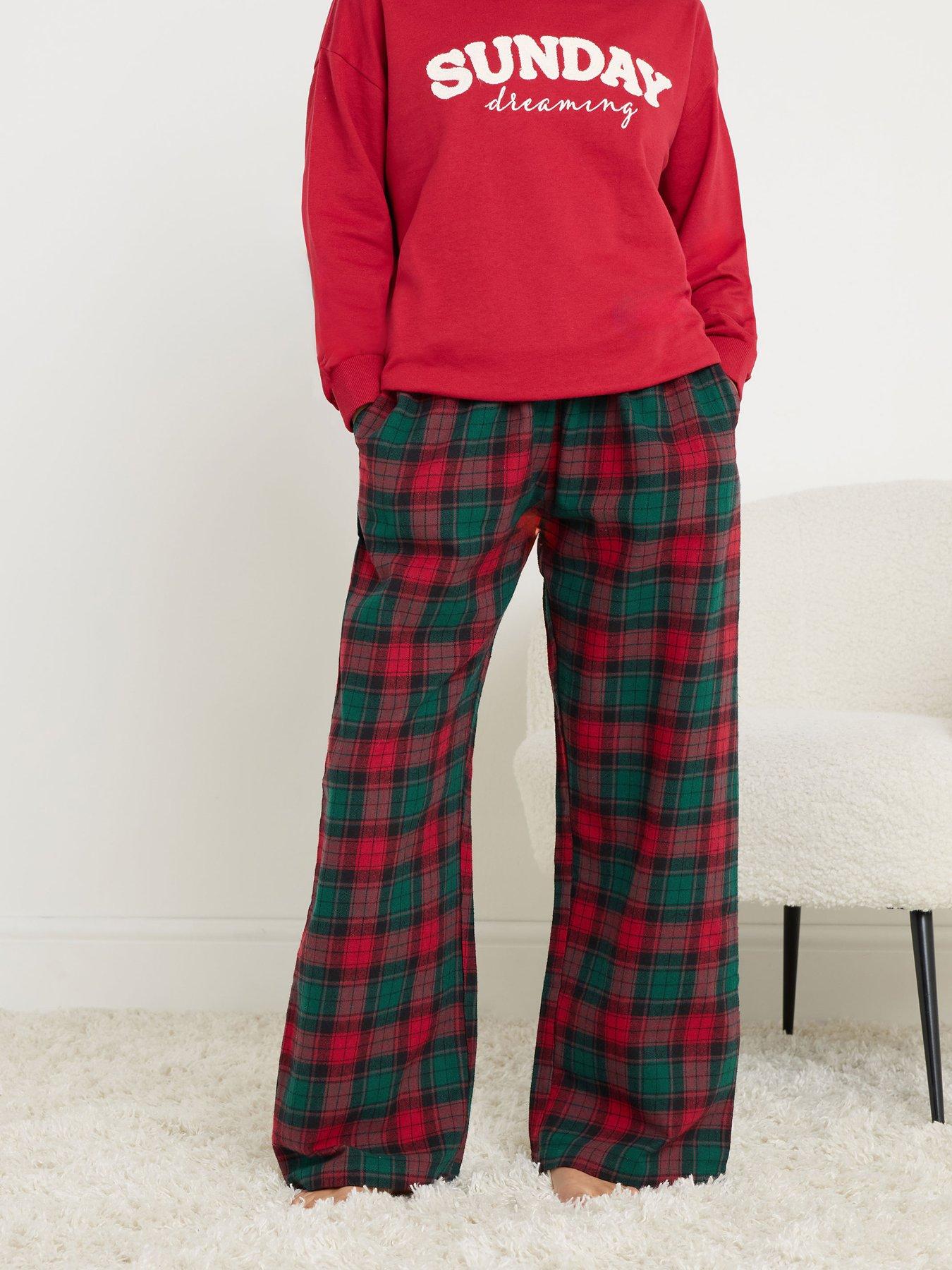 pixiegirl-petite-check-pyjama-pants-redfront