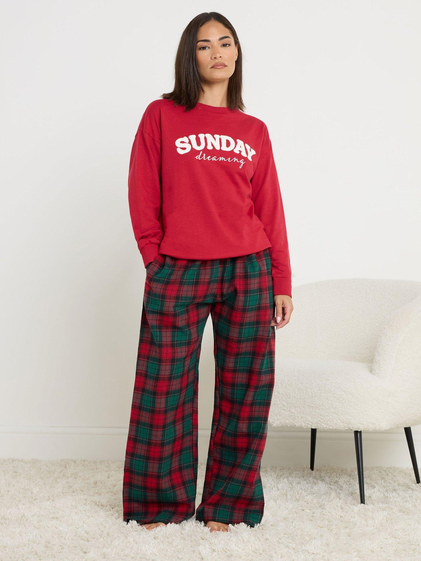 pixiegirl-petite-check-pyjama-pants-redback