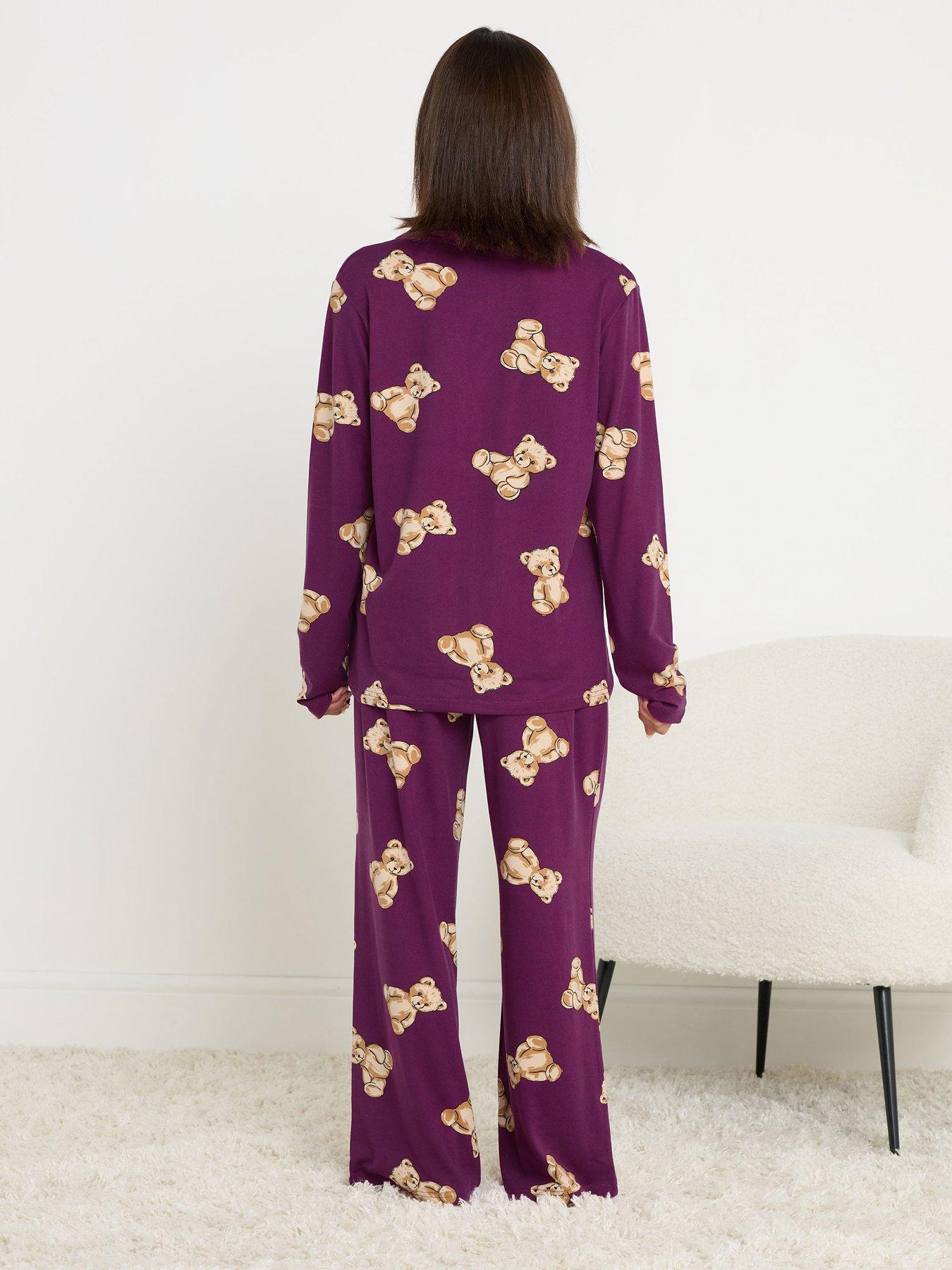 Image 2 of 6 of PixieGirl Petite Soft Touch Teddy Bears Pj Set - Red