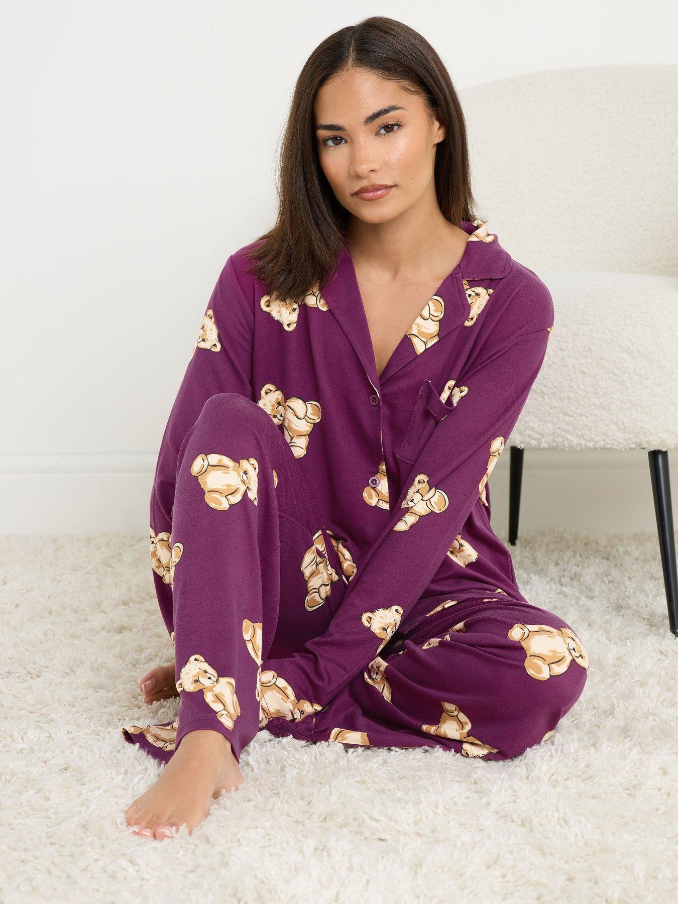 Image 4 of 6 of PixieGirl Petite Soft Touch Teddy Bears Pj Set - Red
