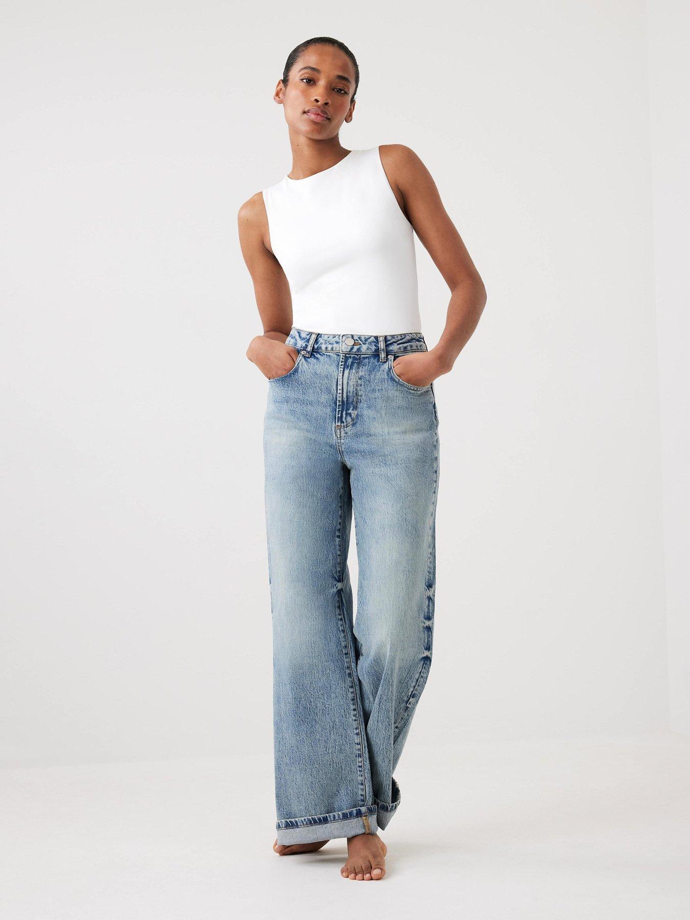 Mint Velvet Mid Indigo Workable Wide Jean - Blue