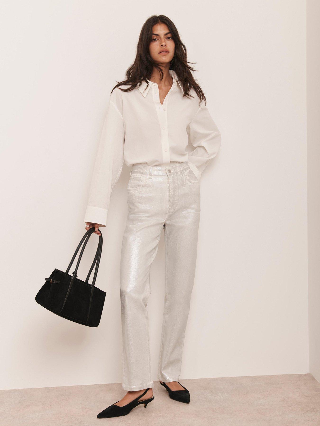 Mint Velvet Straight Leg Jean - Silver