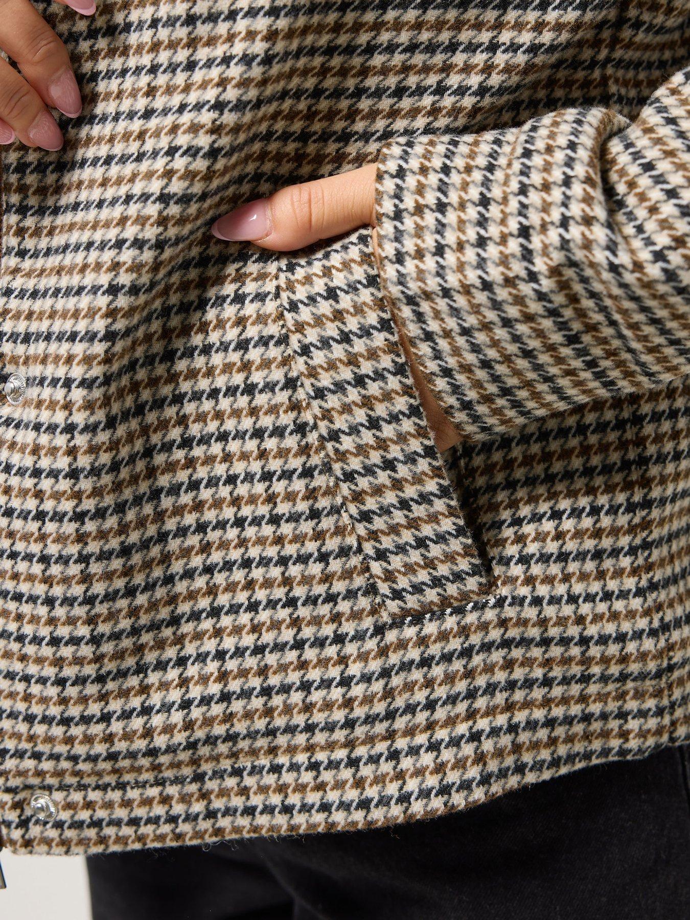 pixiegirl-petite-check-funnel-neck-jacket-brownoutfit