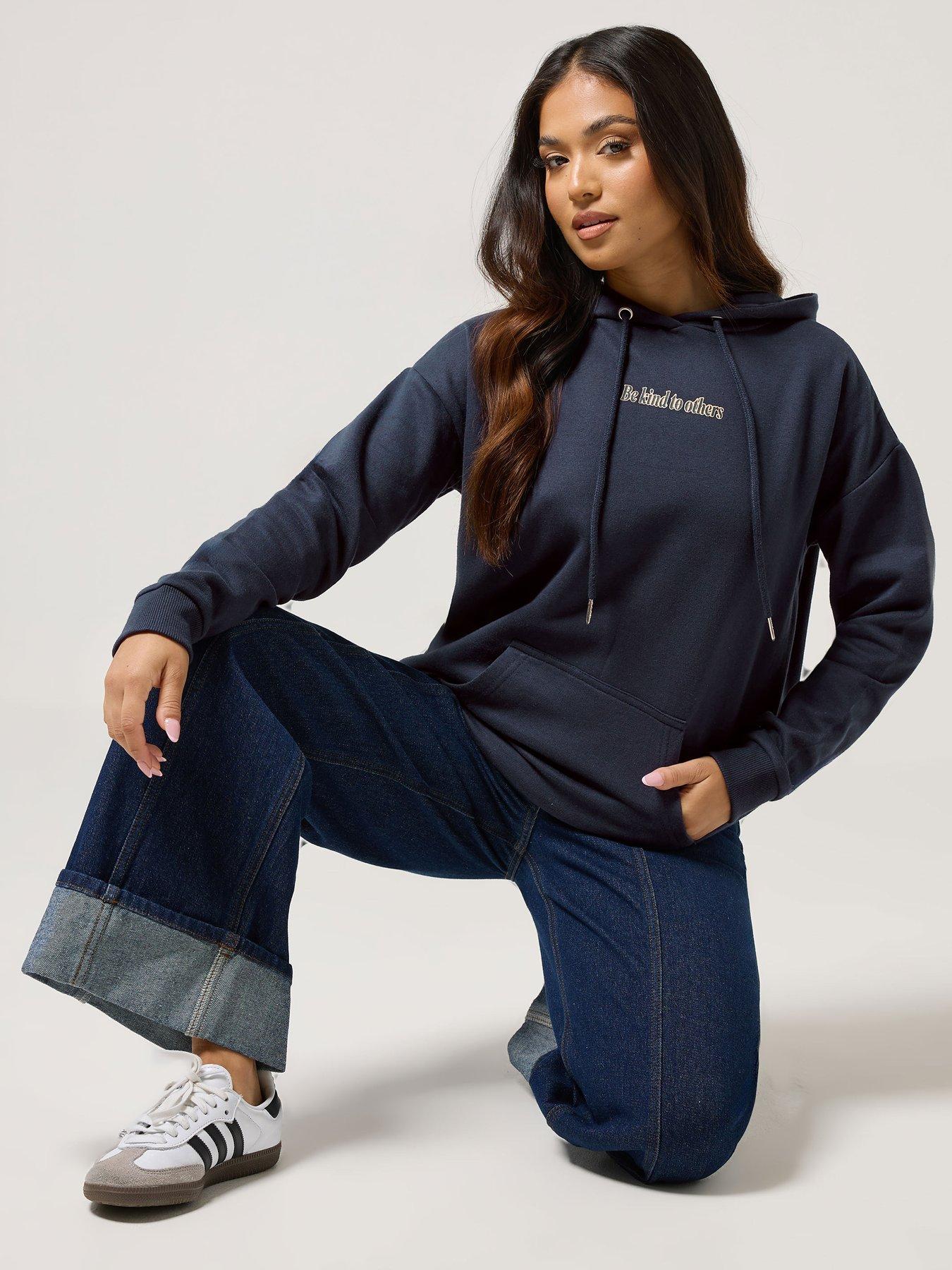 pixiegirl-petite-feel-good-slogan-hoodie-blue