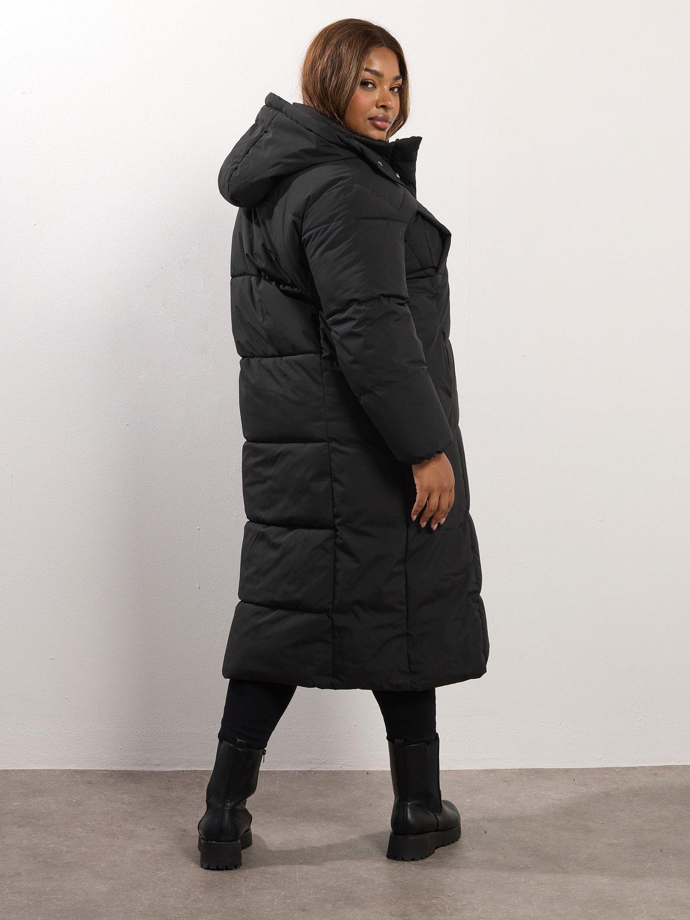 yours-curve-midaxi-padded-coat-blackstillFront