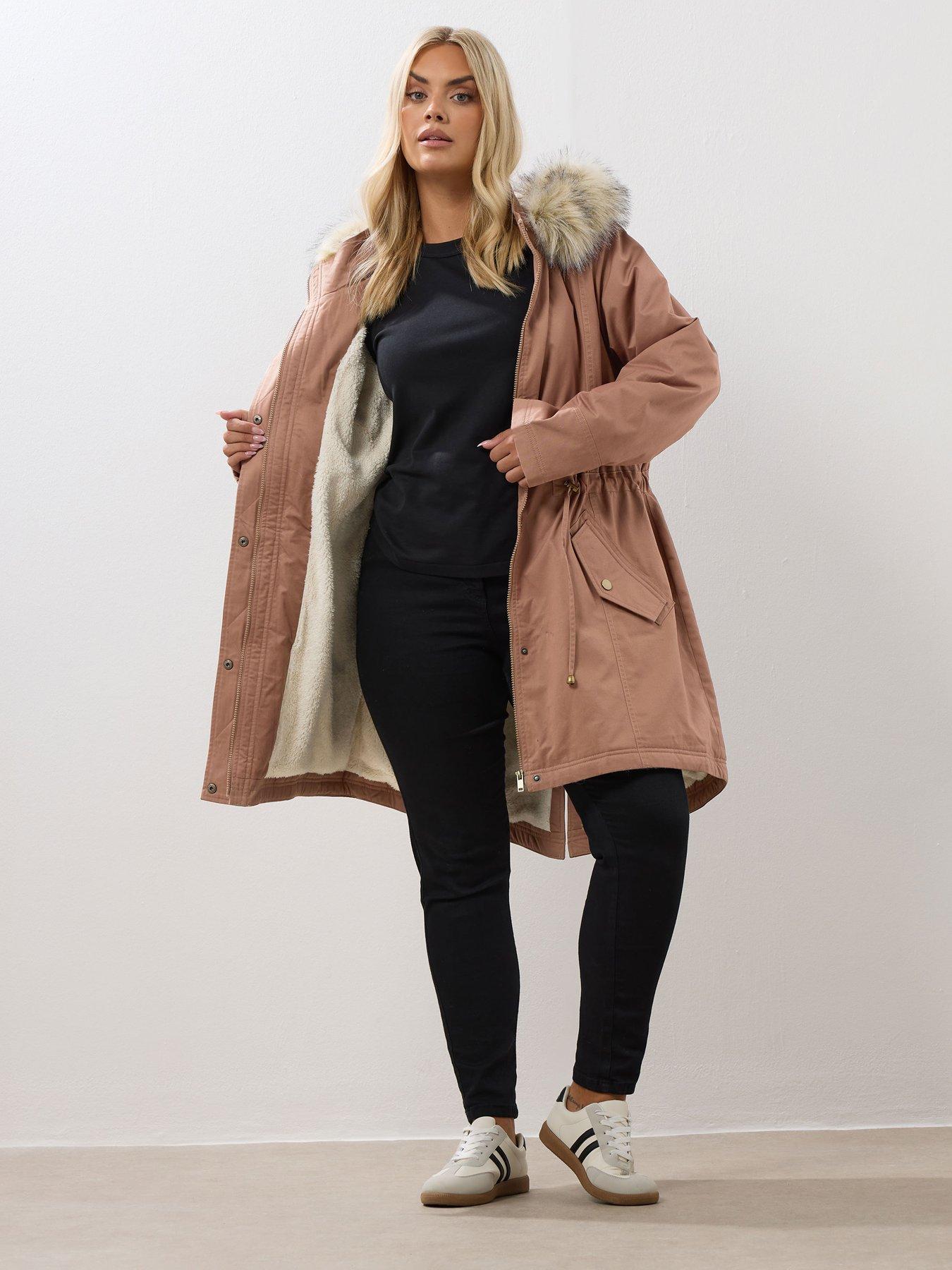yours-curve-faux-fur-trim-parka-pinkback