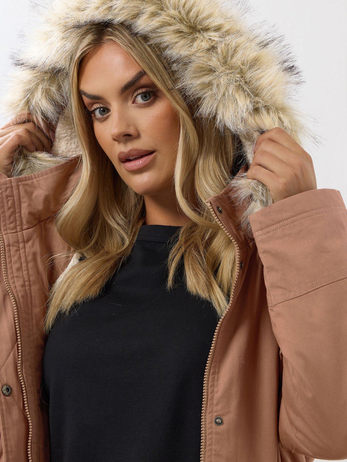 yours-curve-faux-fur-trim-parka-pinkoutfit