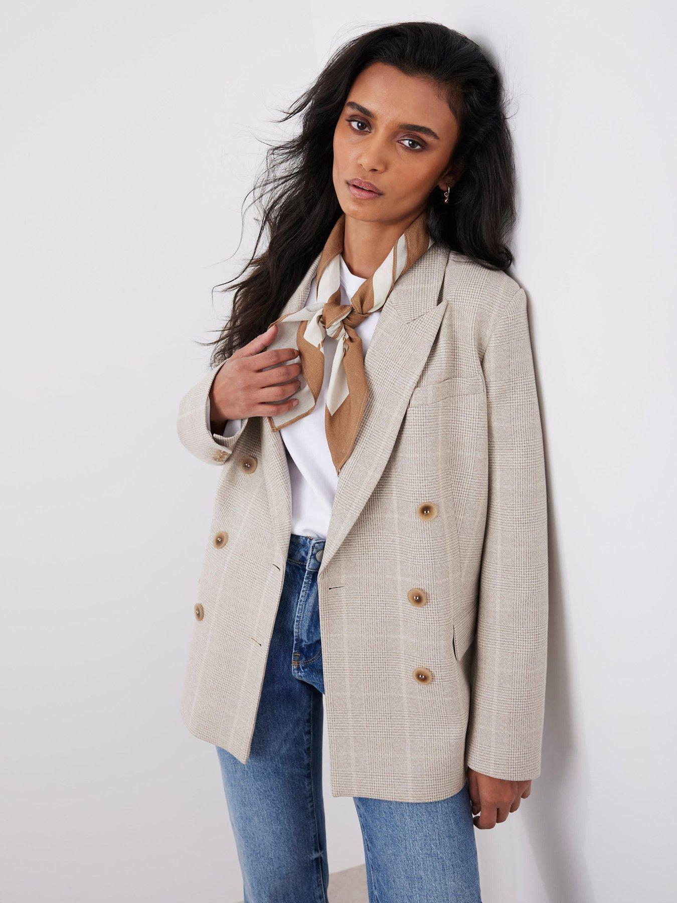 mint-velvet-check-double-breasted-blazer-beige
