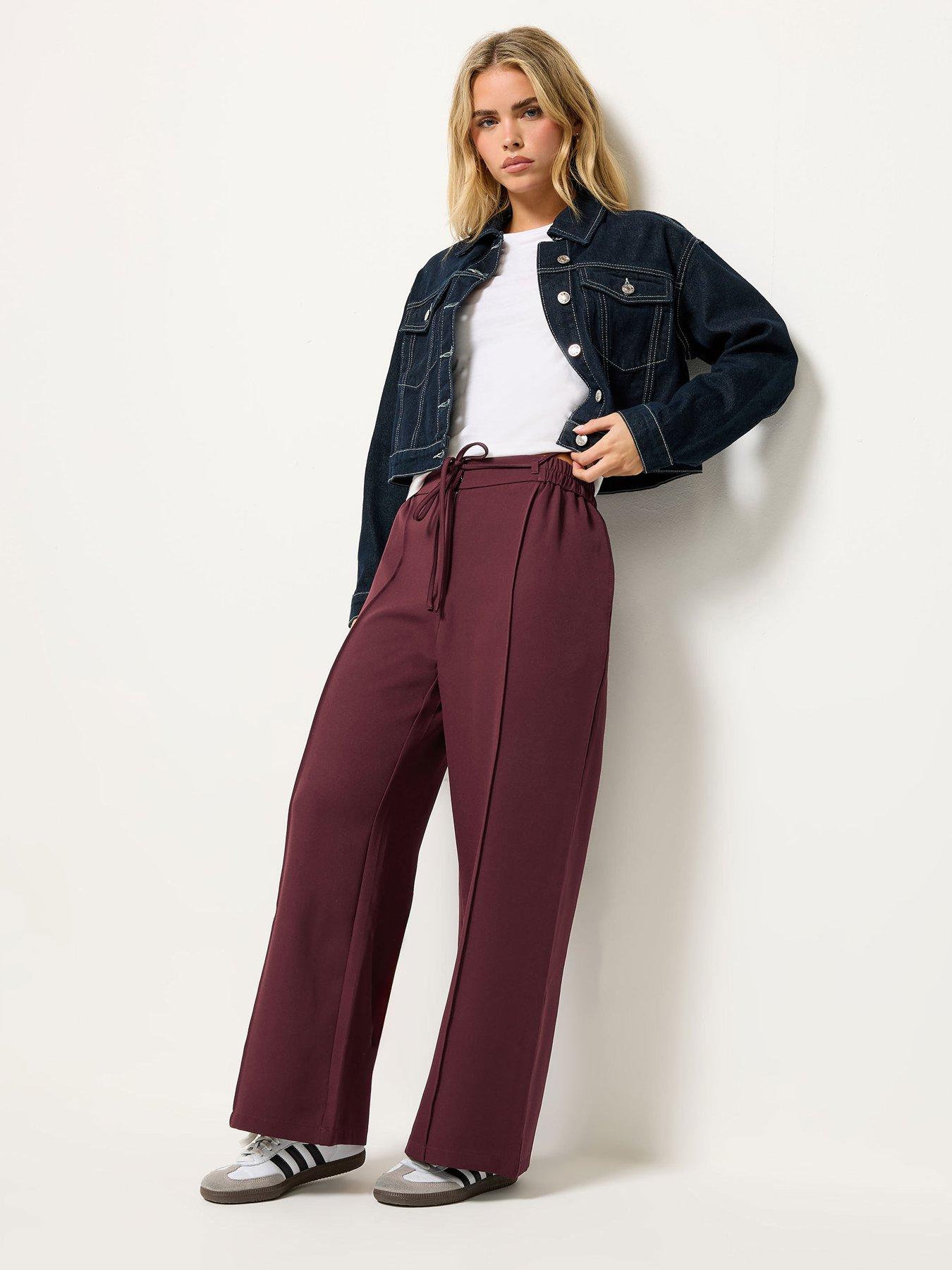 pixiegirl-petite-pintuck-slouch-trouser-red