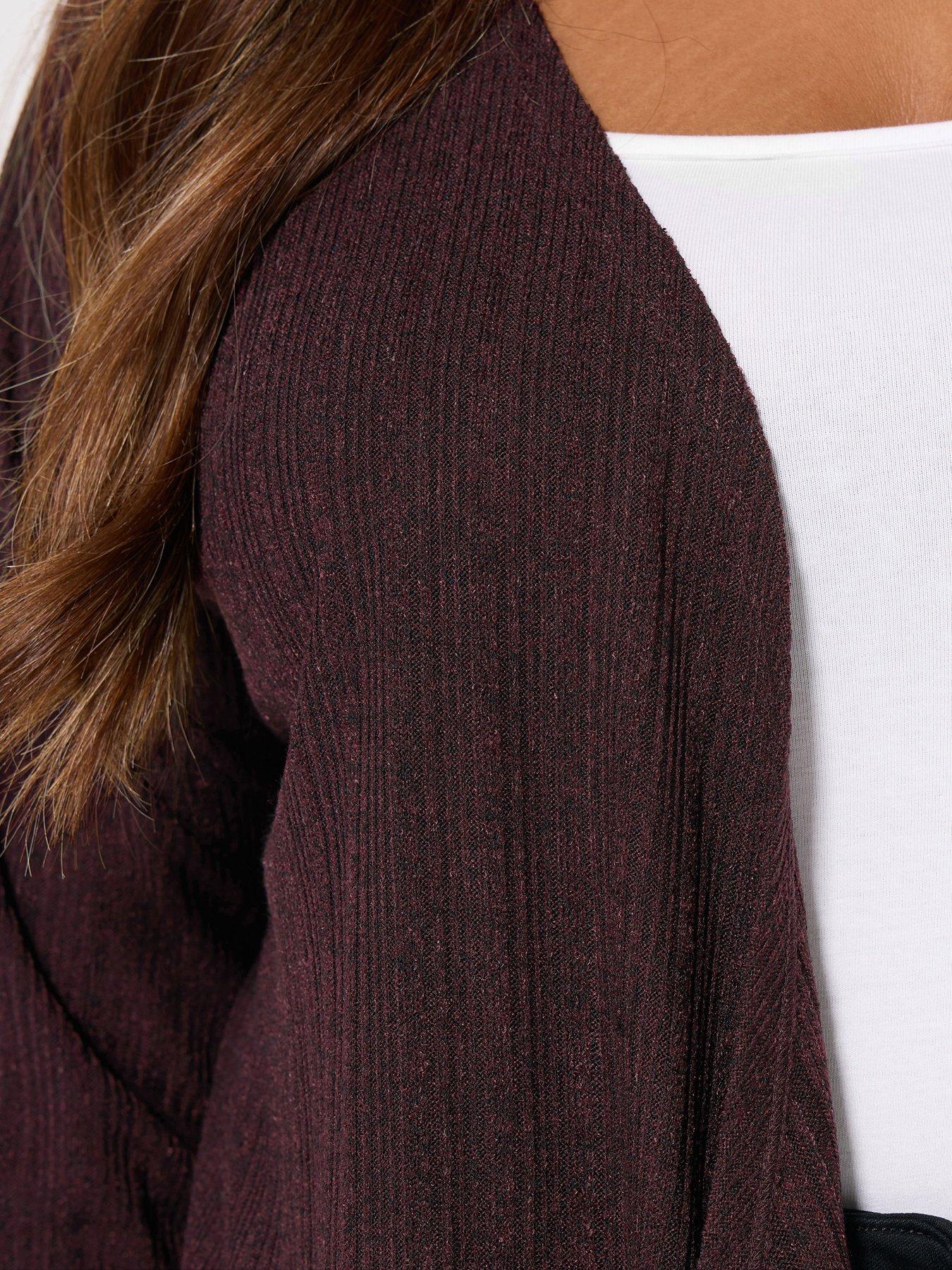 Image 4 of 4 of Yours Curve Waterfall Cardigan - Purple