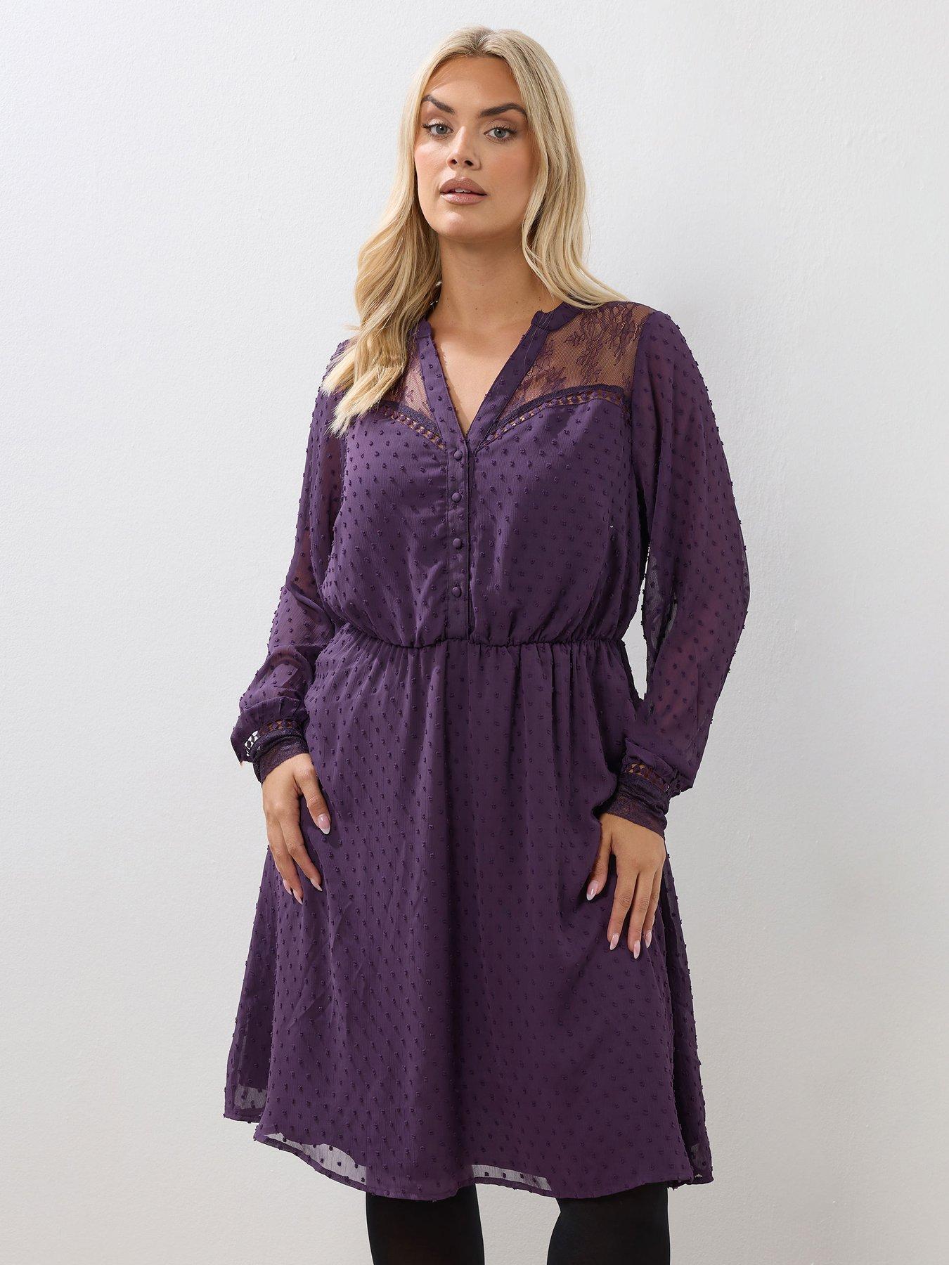 yours-curve-lace-dobby-mesh-dress-purple