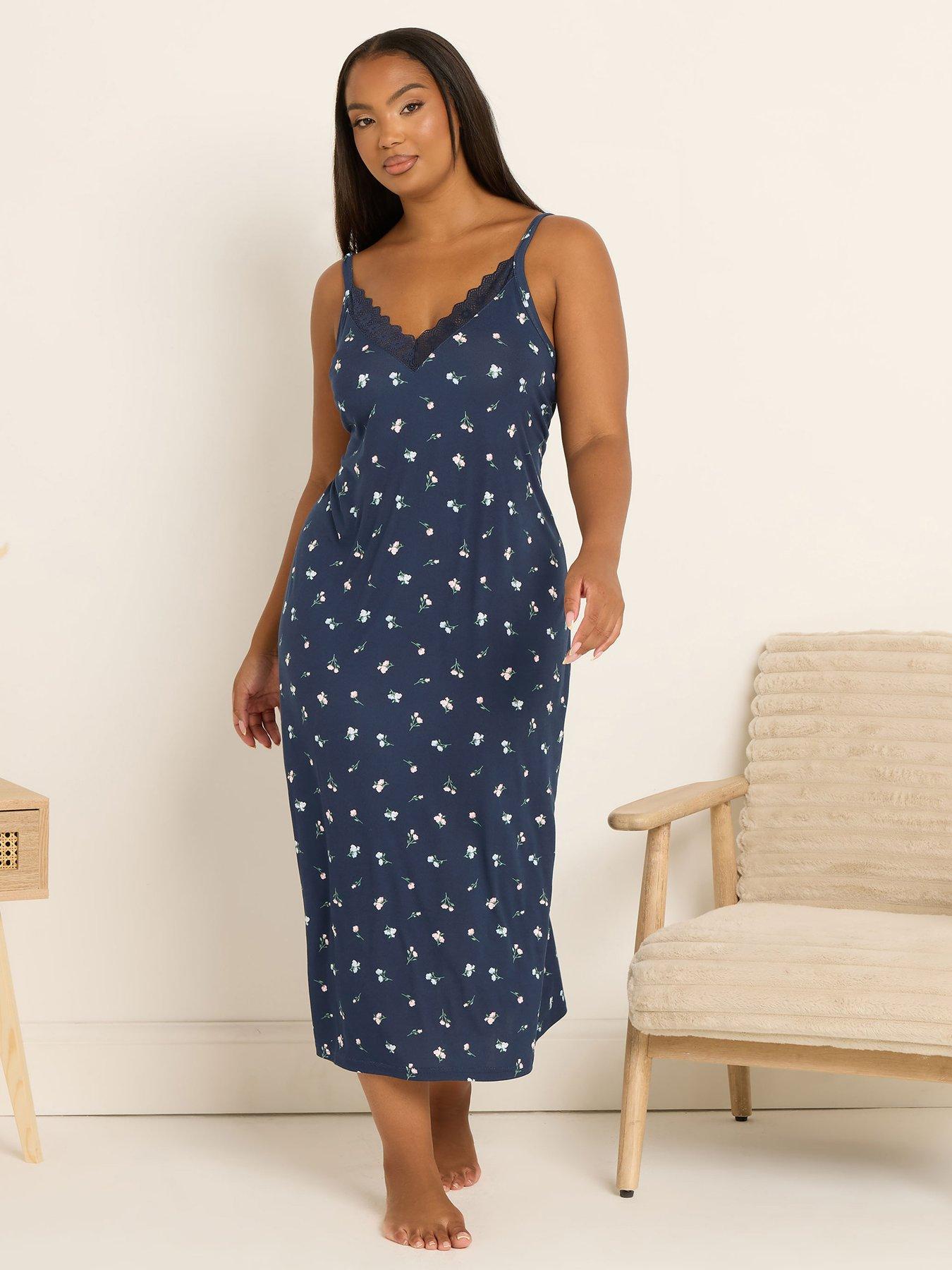 yours-curve-soft-touch-midaxi-chemise-blue