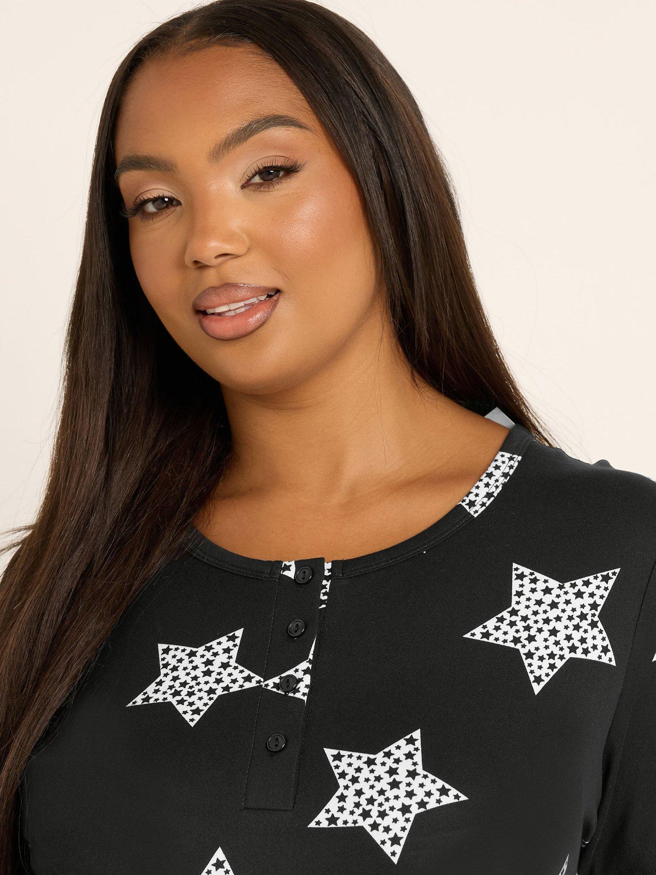 yours-curve-soft-touch-placket-nightdress-blackoutfit