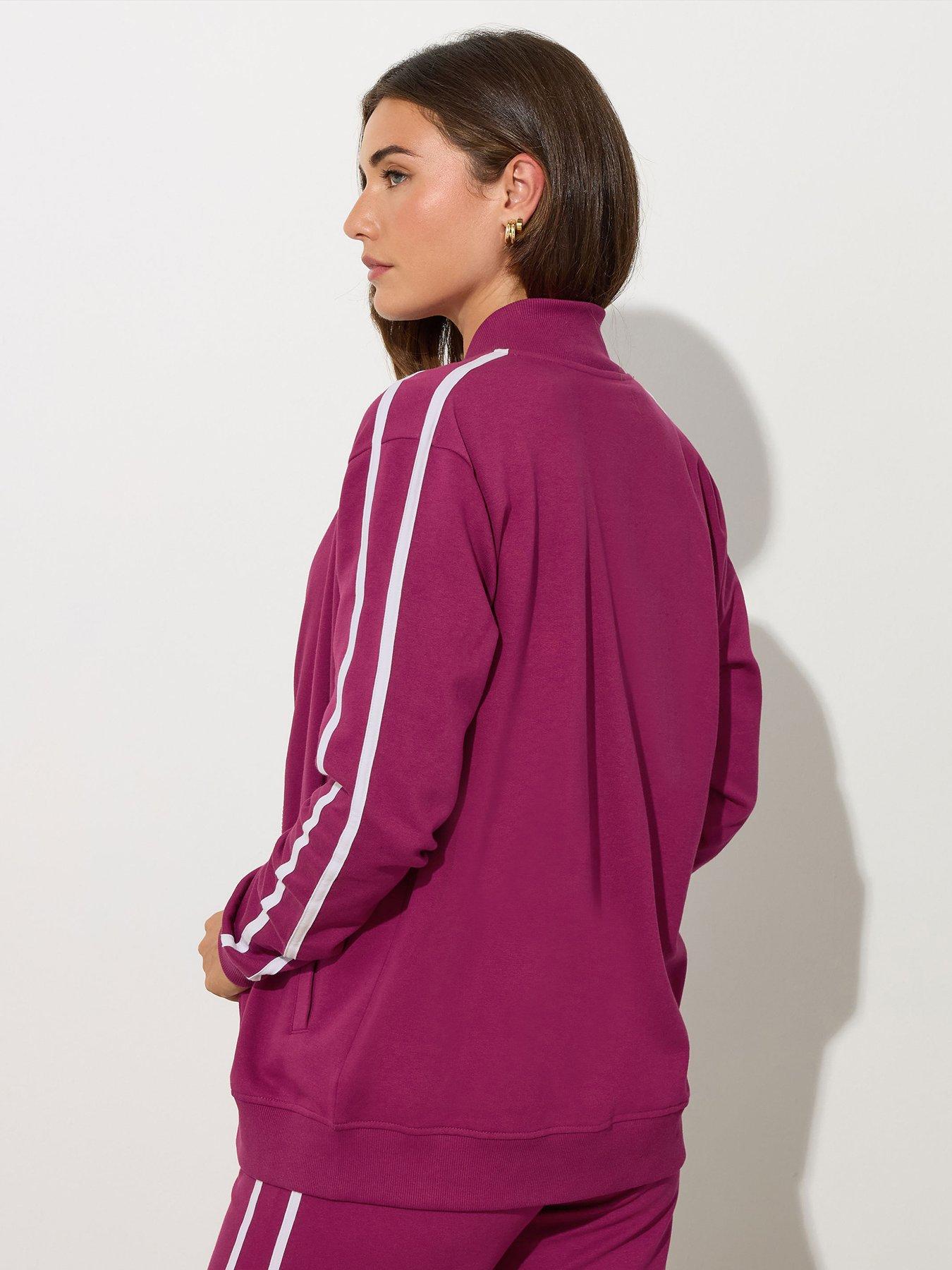 long-tall-sally-tall-two-stripe-zip-thru-sweatshirt-redstillFront