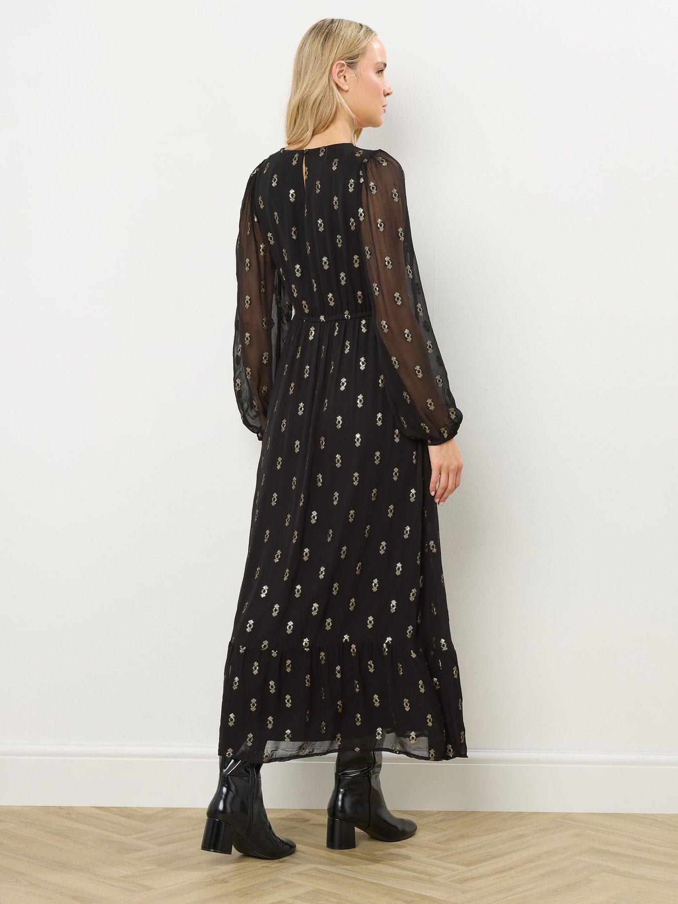 long-tall-sally-sequin-spot-smock-midaxi-dress-blackstillFront