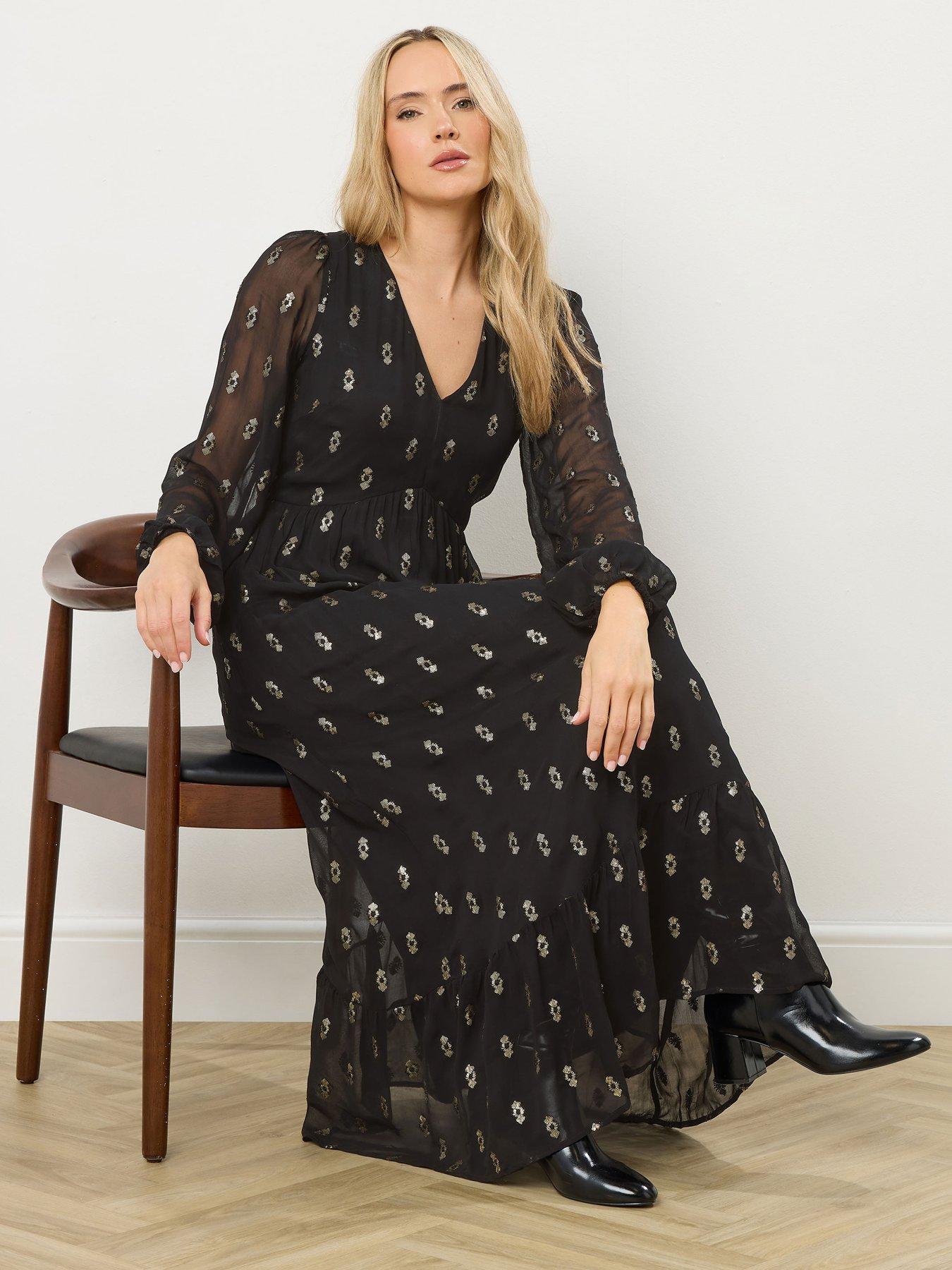 long-tall-sally-sequin-spot-smock-midaxi-dress-blackoutfit