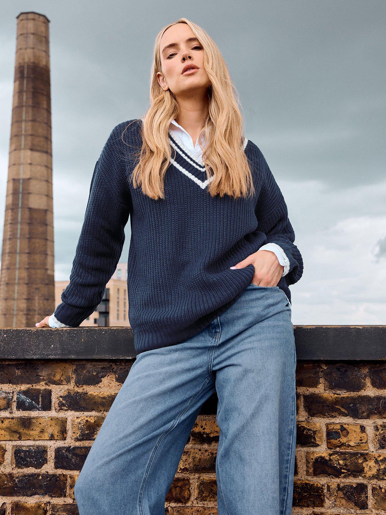long-tall-sally-stripe-trim-v-neck-jumper-blue