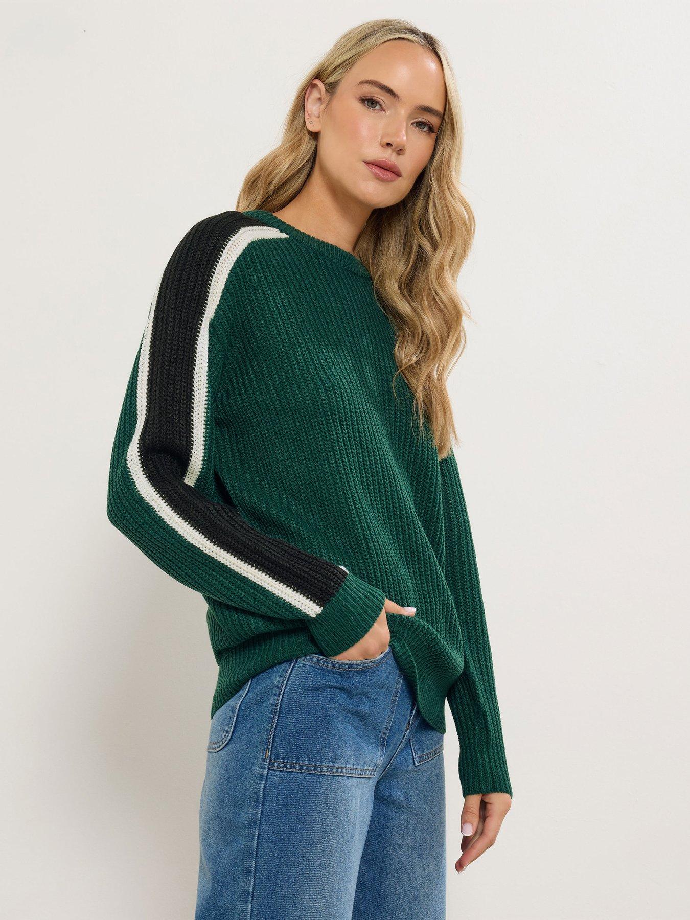Long Tall Sally Side Stripe Jumper - Green