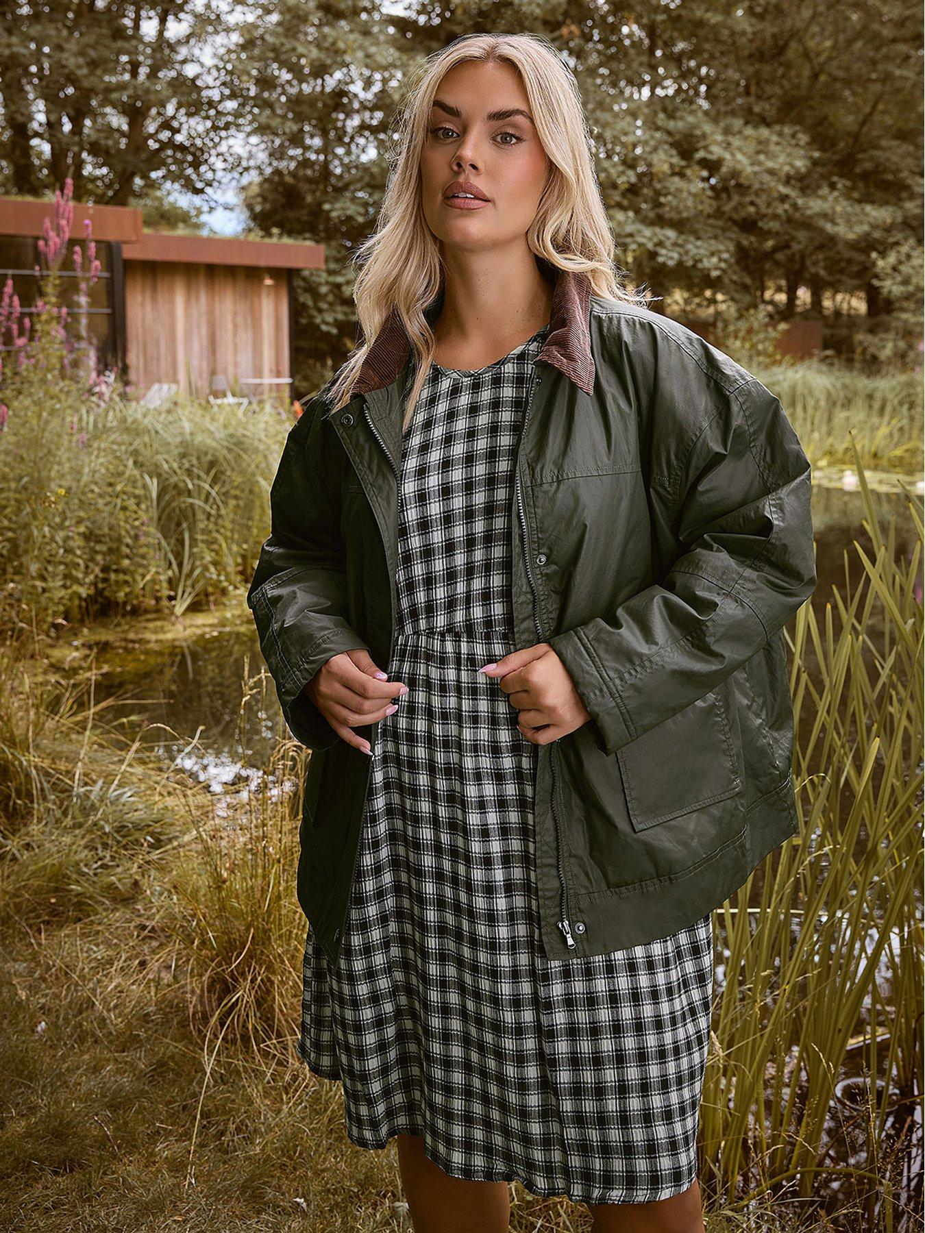 yours-curve-waxy-parka-jacket-green